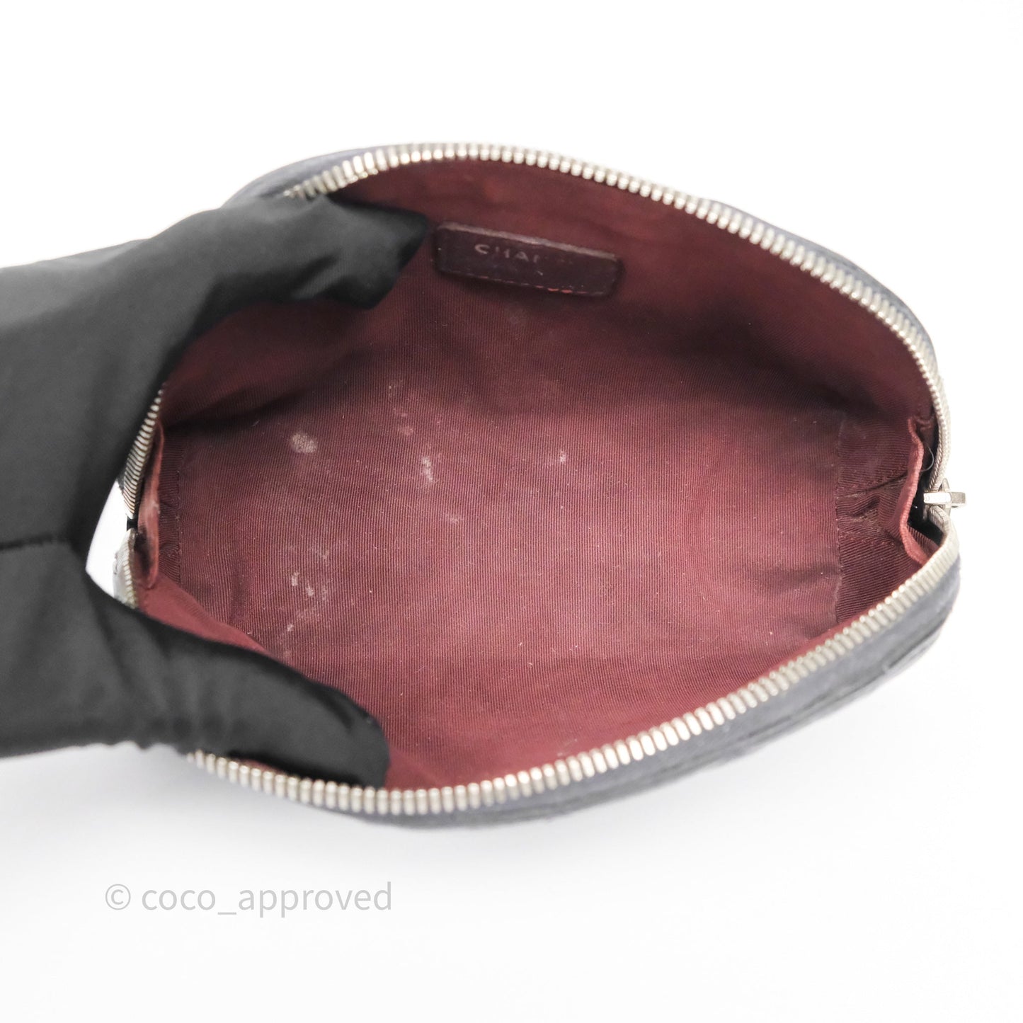 Chanel Cosmetic Case Black Calfskin Silver Hardware
