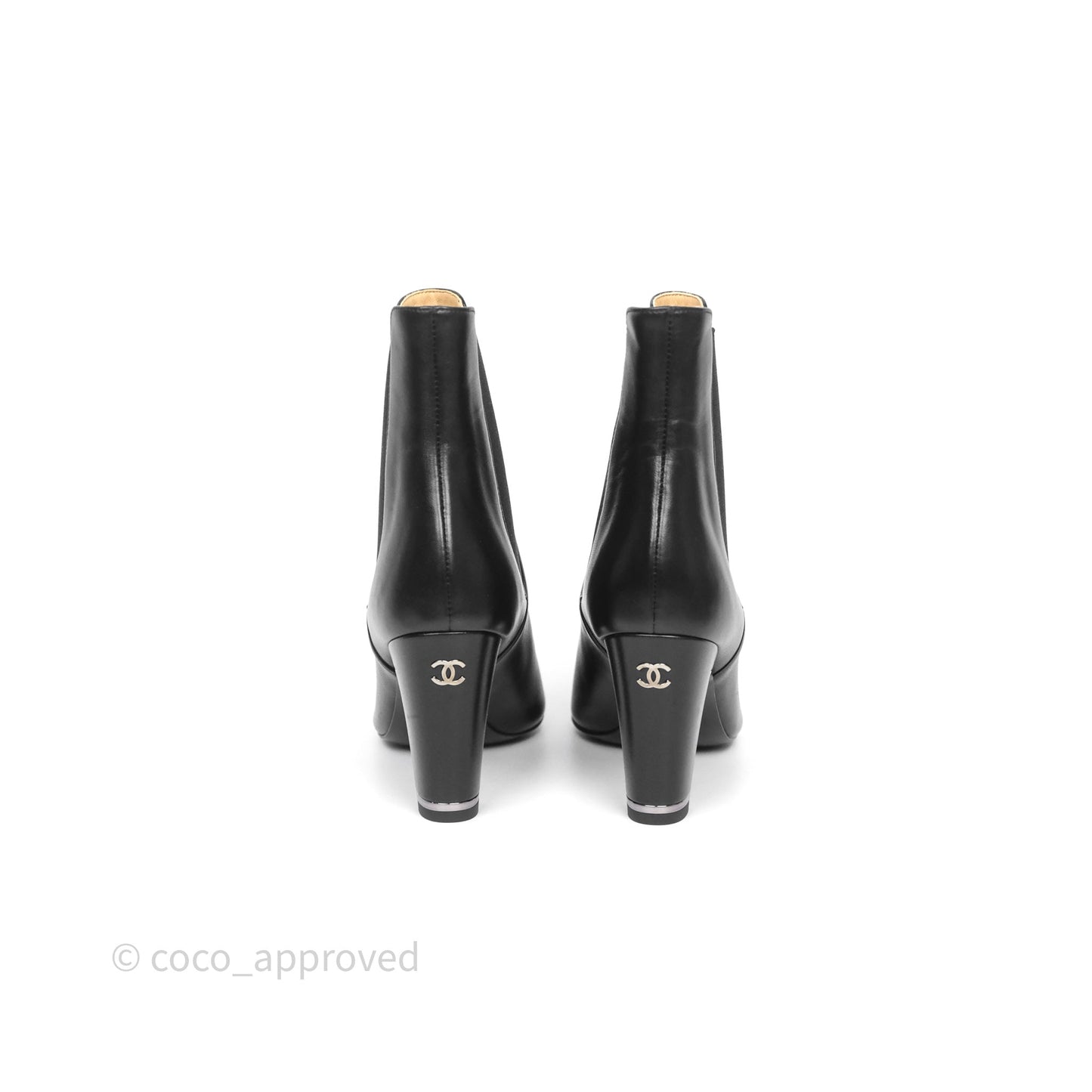 Chanel Leather Boots Black Size 36.5