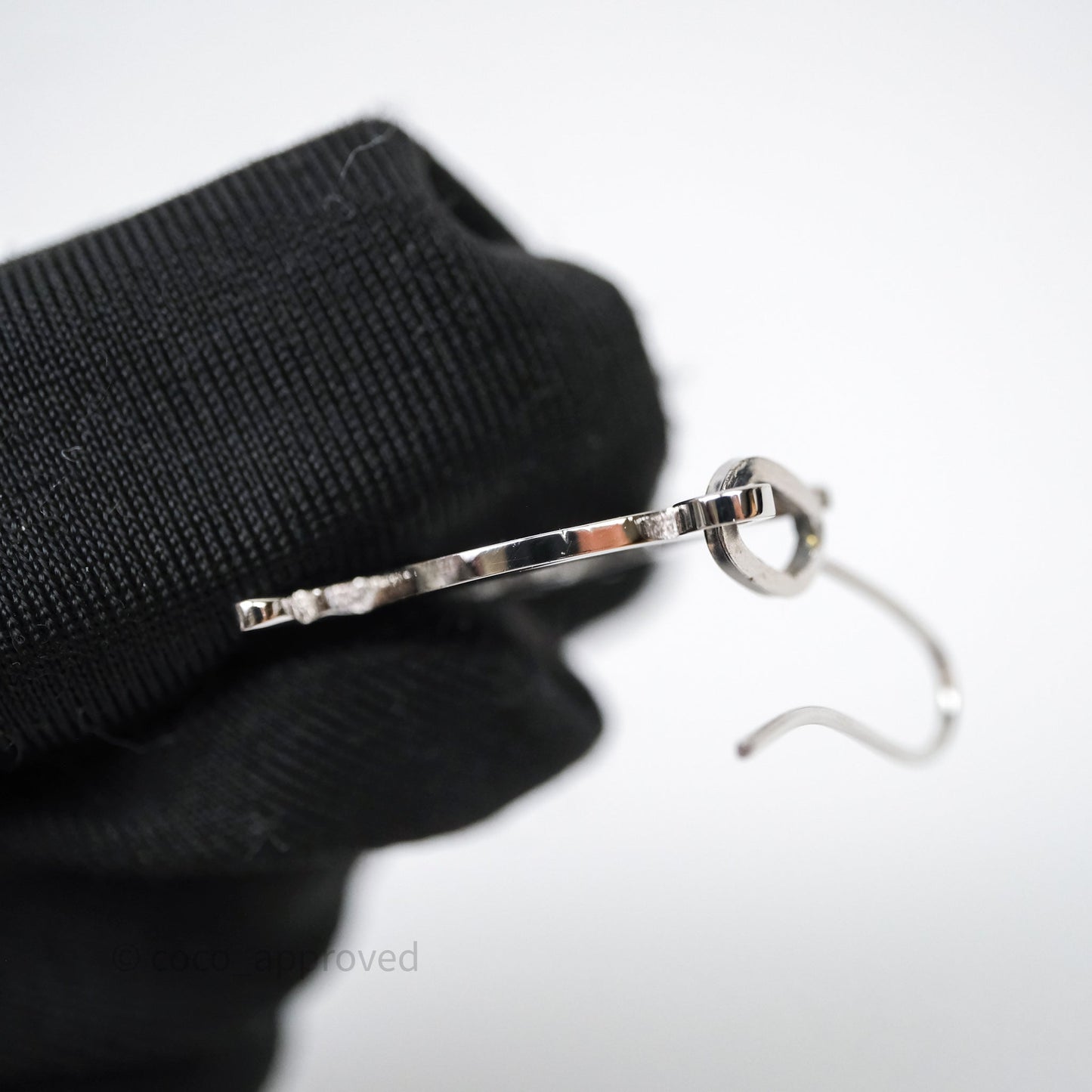 Christian Dior Drop CD Earrings Silver Tone