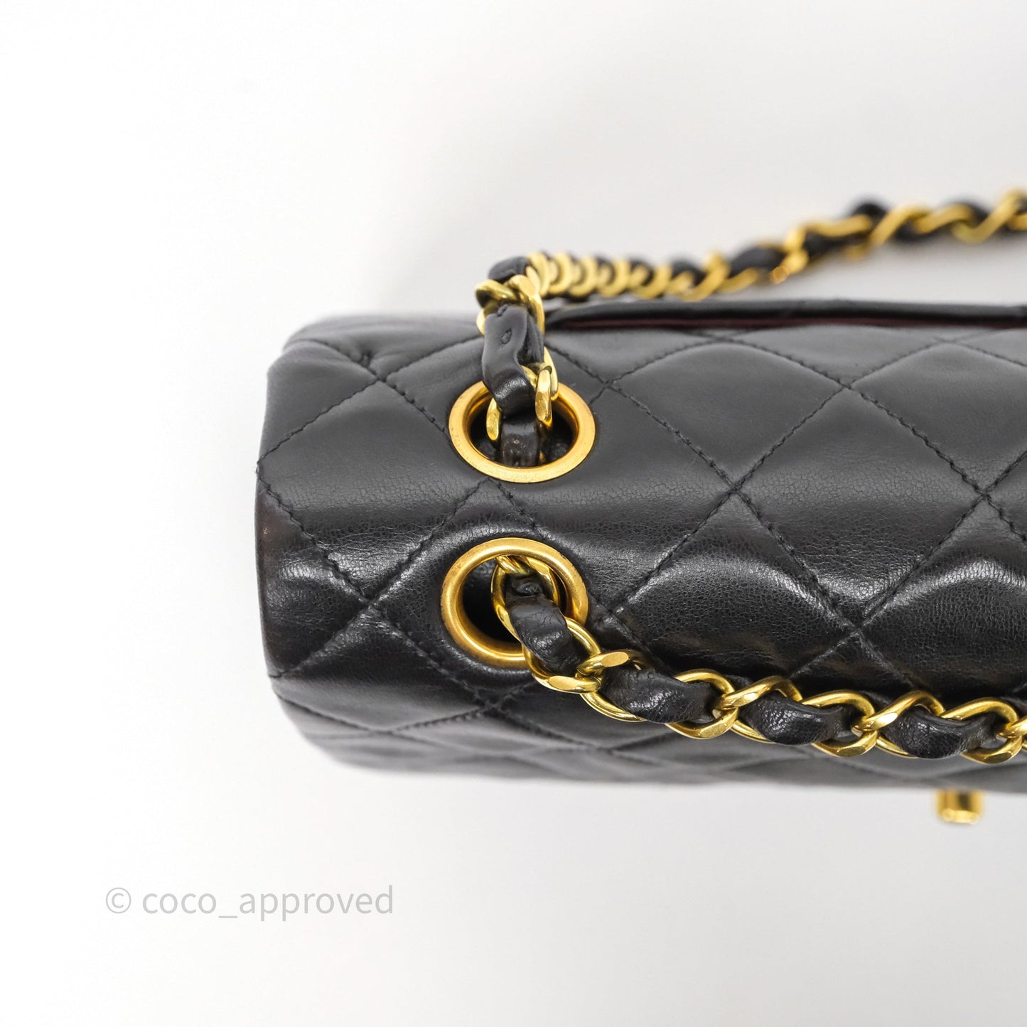 Chanel Vintage Small Classic Flap Black Lambskin 24K Gold Hardware