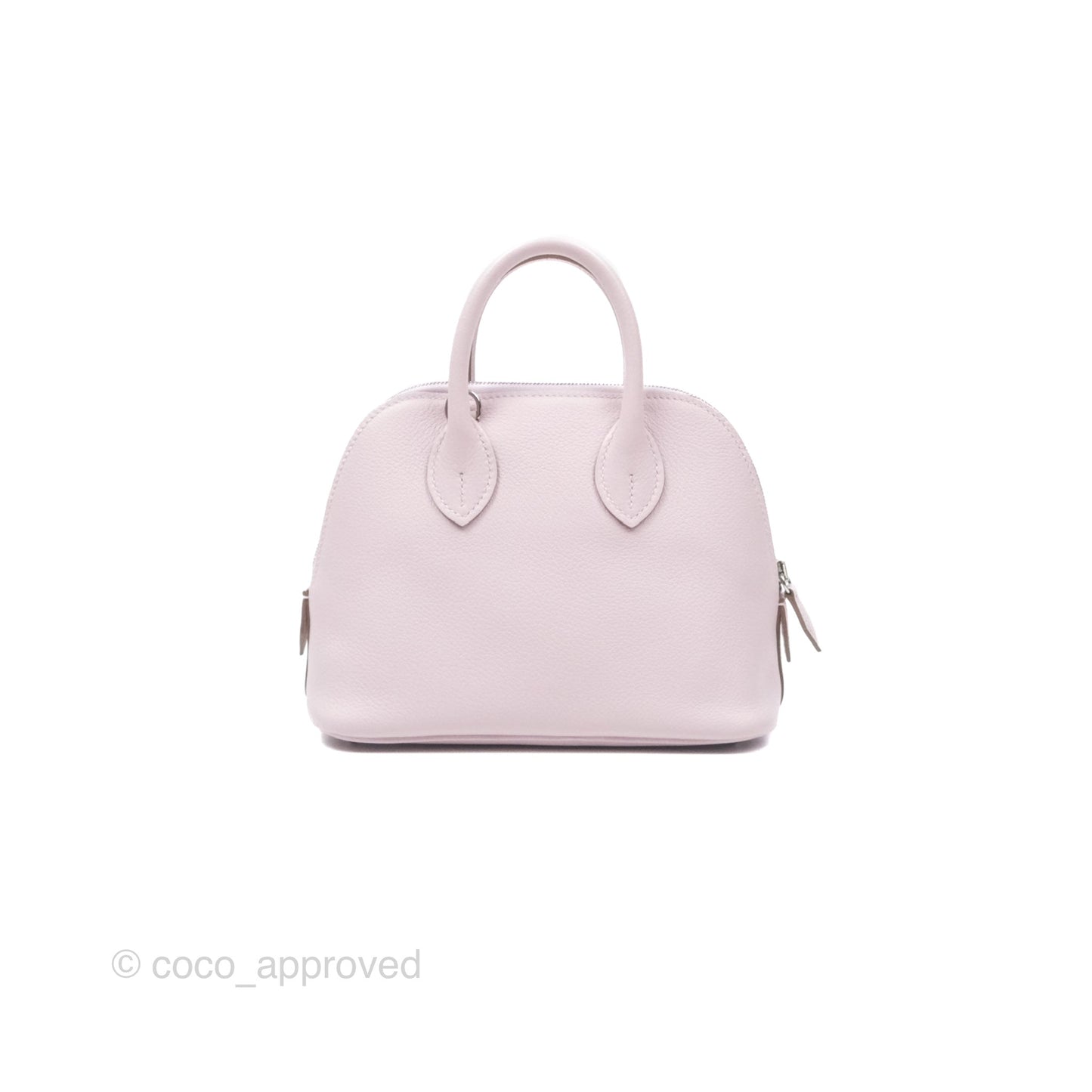 Hermès Bolide Mini 1923 Evercolor Mauve Pale 09/ Caramel 28 Palladium Hardware