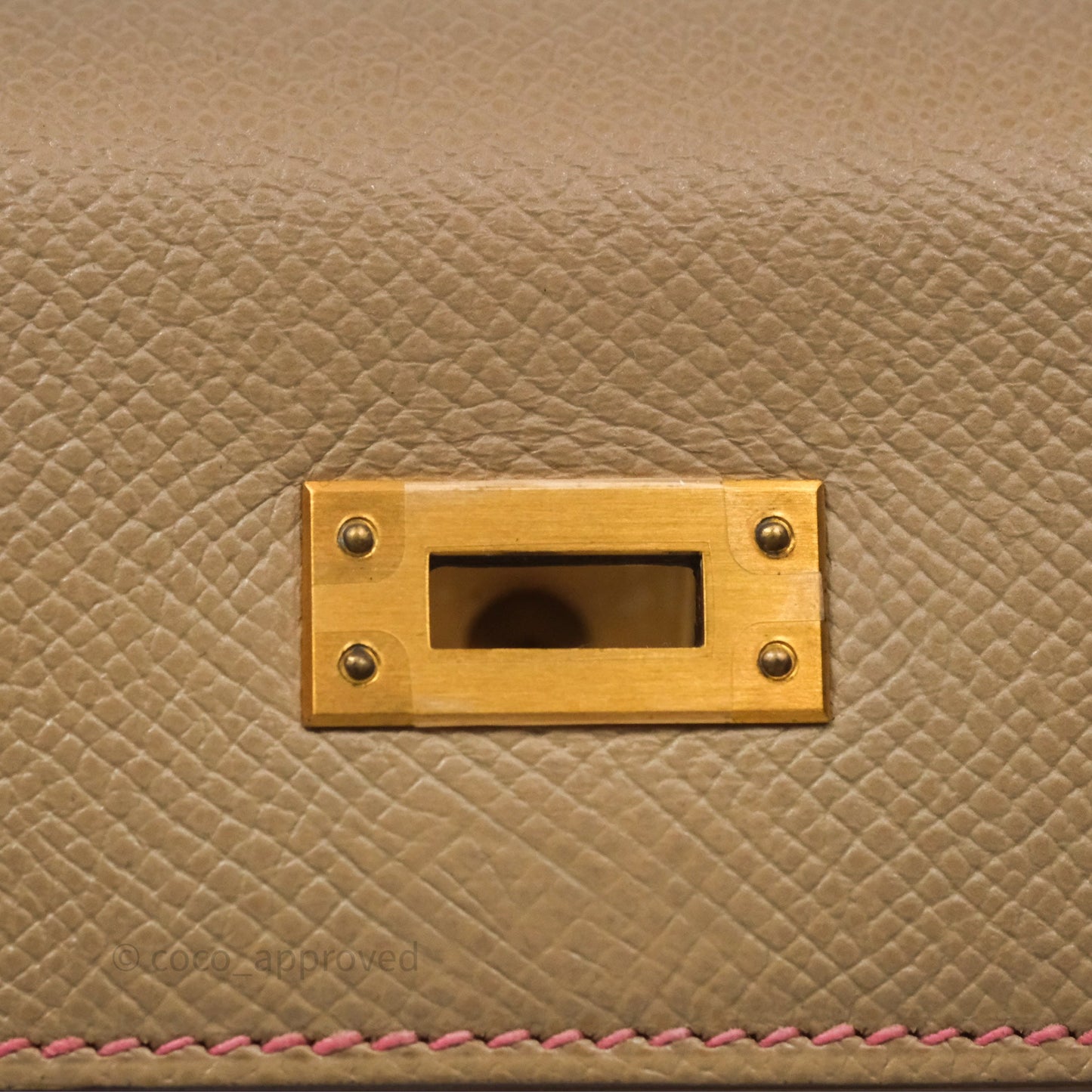 Hermès Kelly 25 Sellier Begie/Pink Epsom Gold Hardware