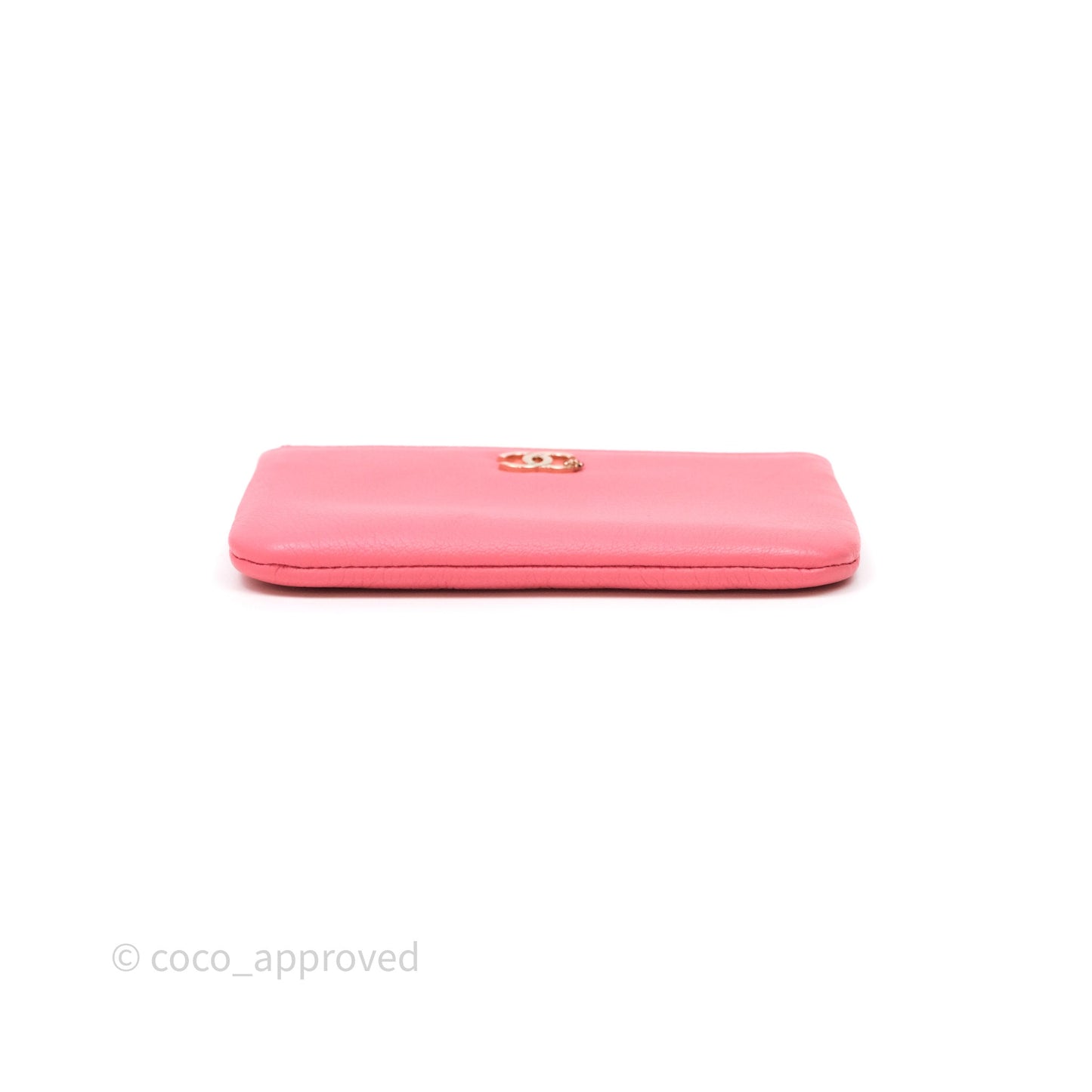 Chanel Camellia Mini O Case Pink Calfskin Gold Hardware
