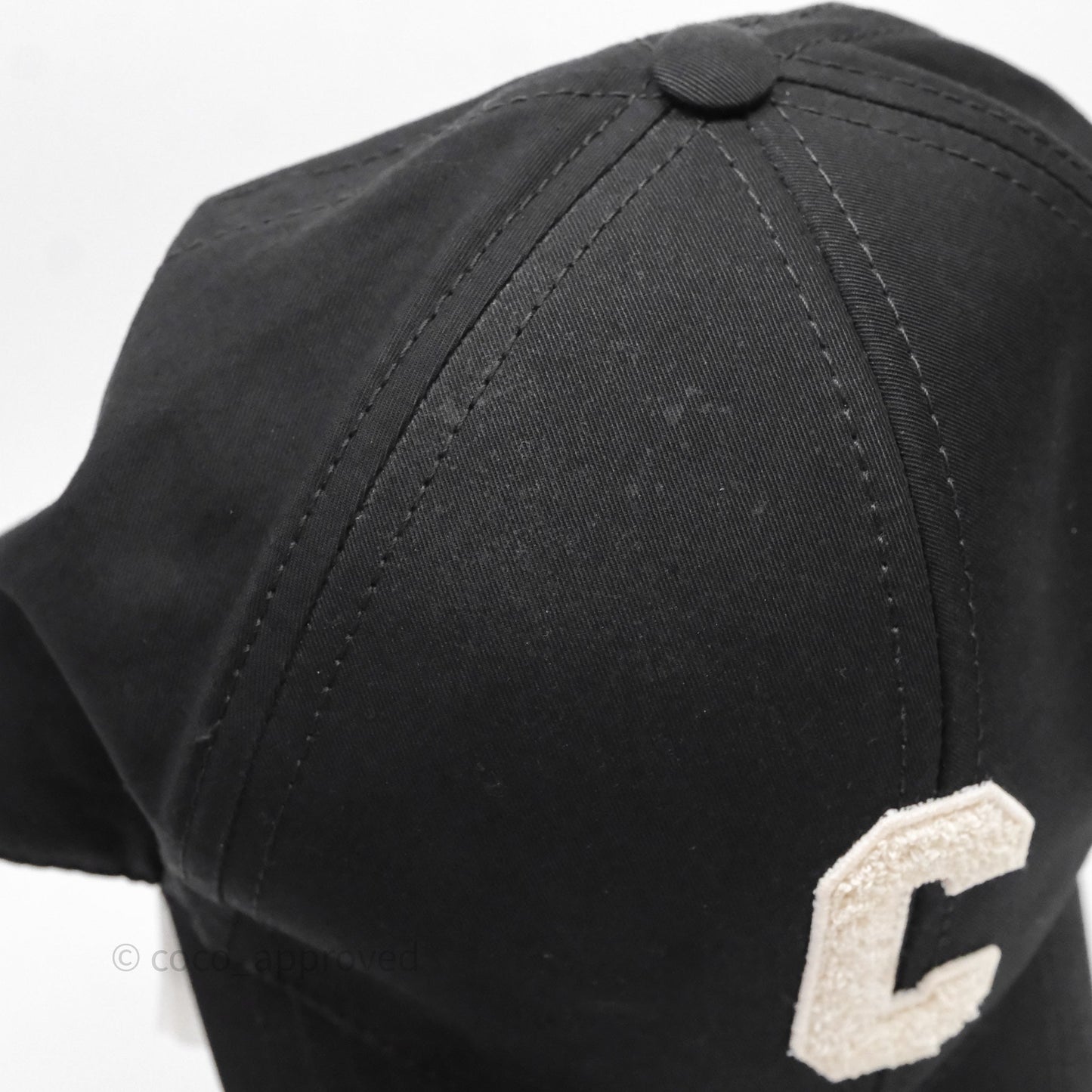Celine Initial Baseball Cap Cotton Black