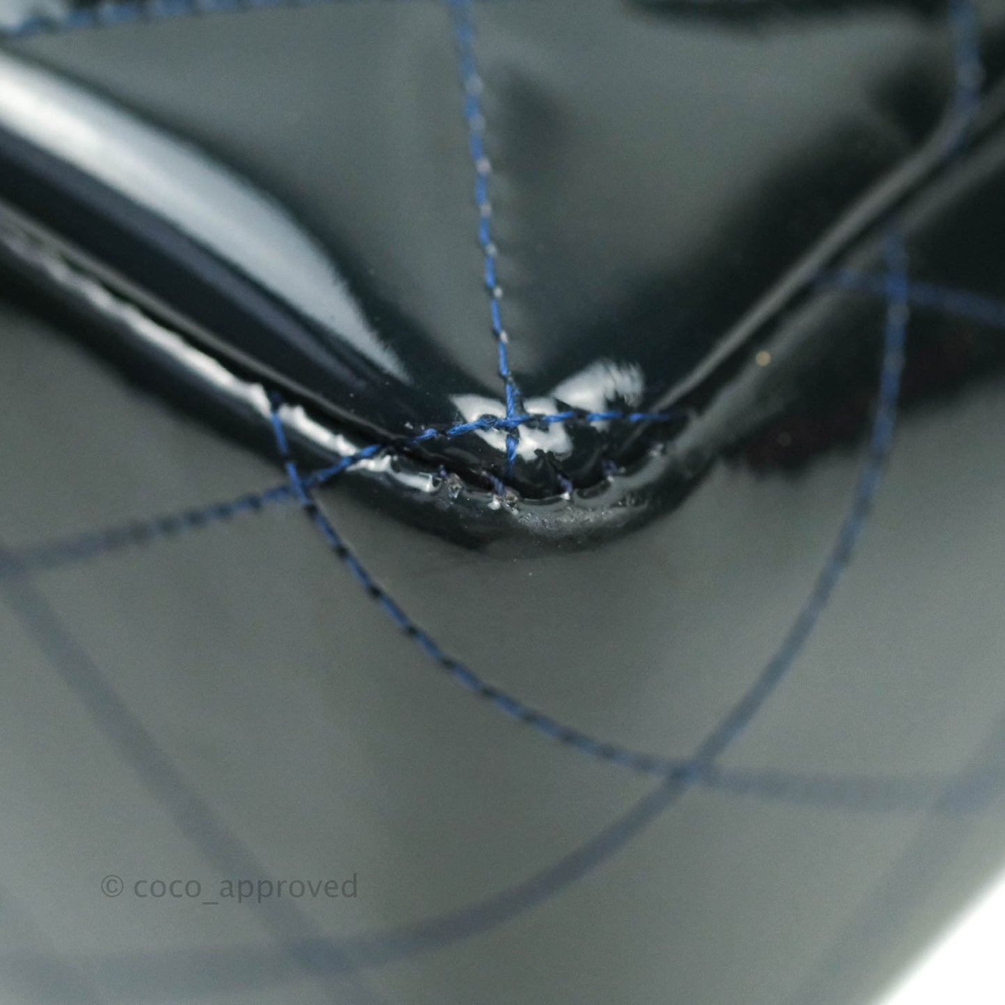 Chanel Jumbo Single Flap Teal Blue Patent Silver Hardware