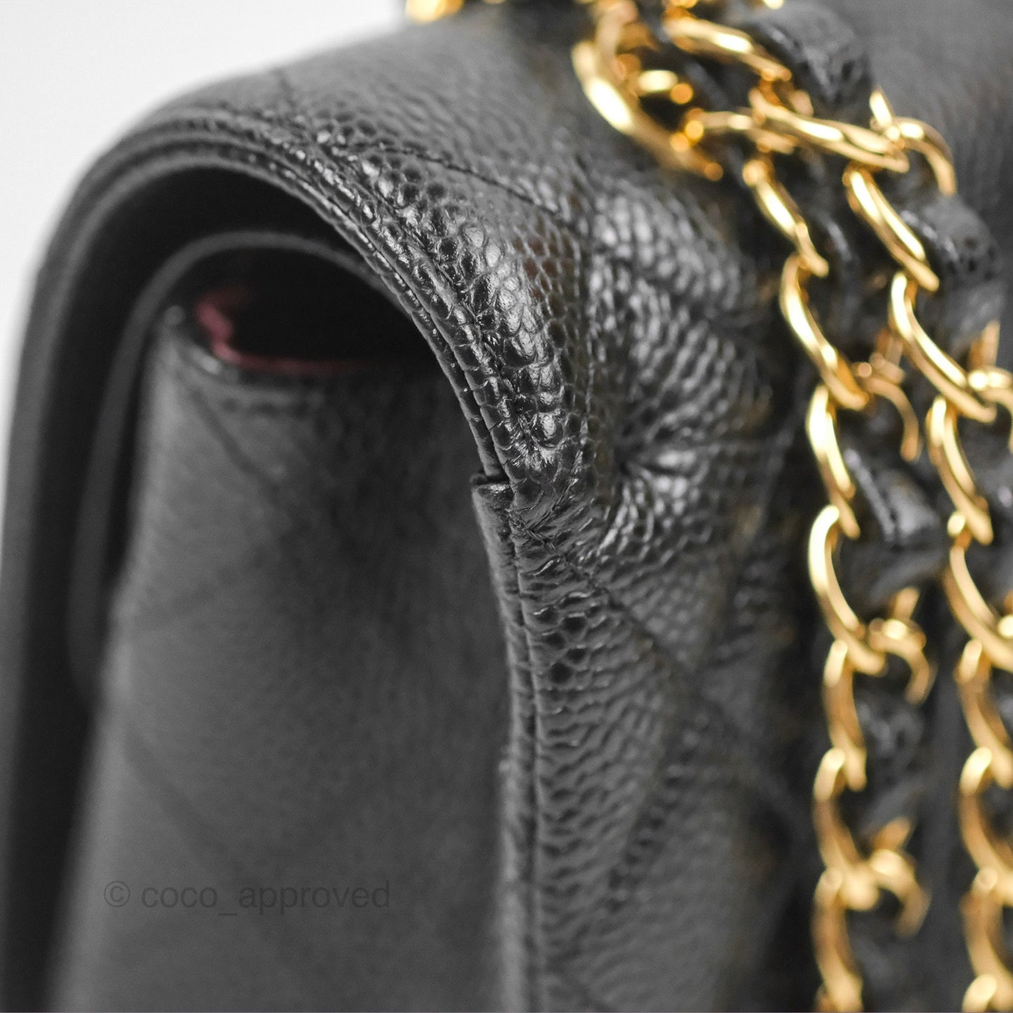 Chanel Classic M/L Medium Flap Quilted Black Caviar Gold Hardware