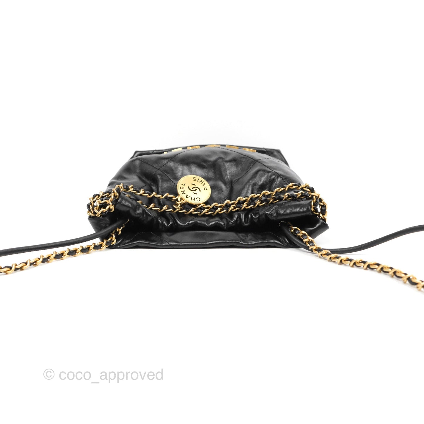 Chanel 22 Mini Bag Black Crumpled Calfskin