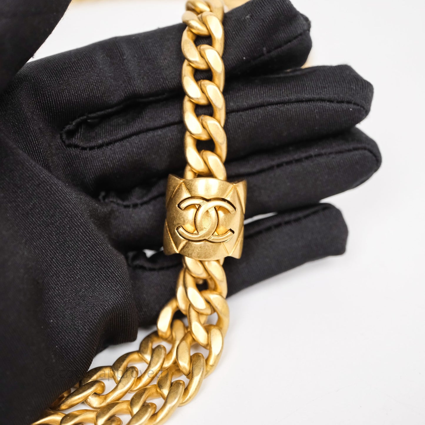 Chanel Small All Slide Adjustable Chain Flap Bag Black Lambskin Aged Gold Hardware 22K