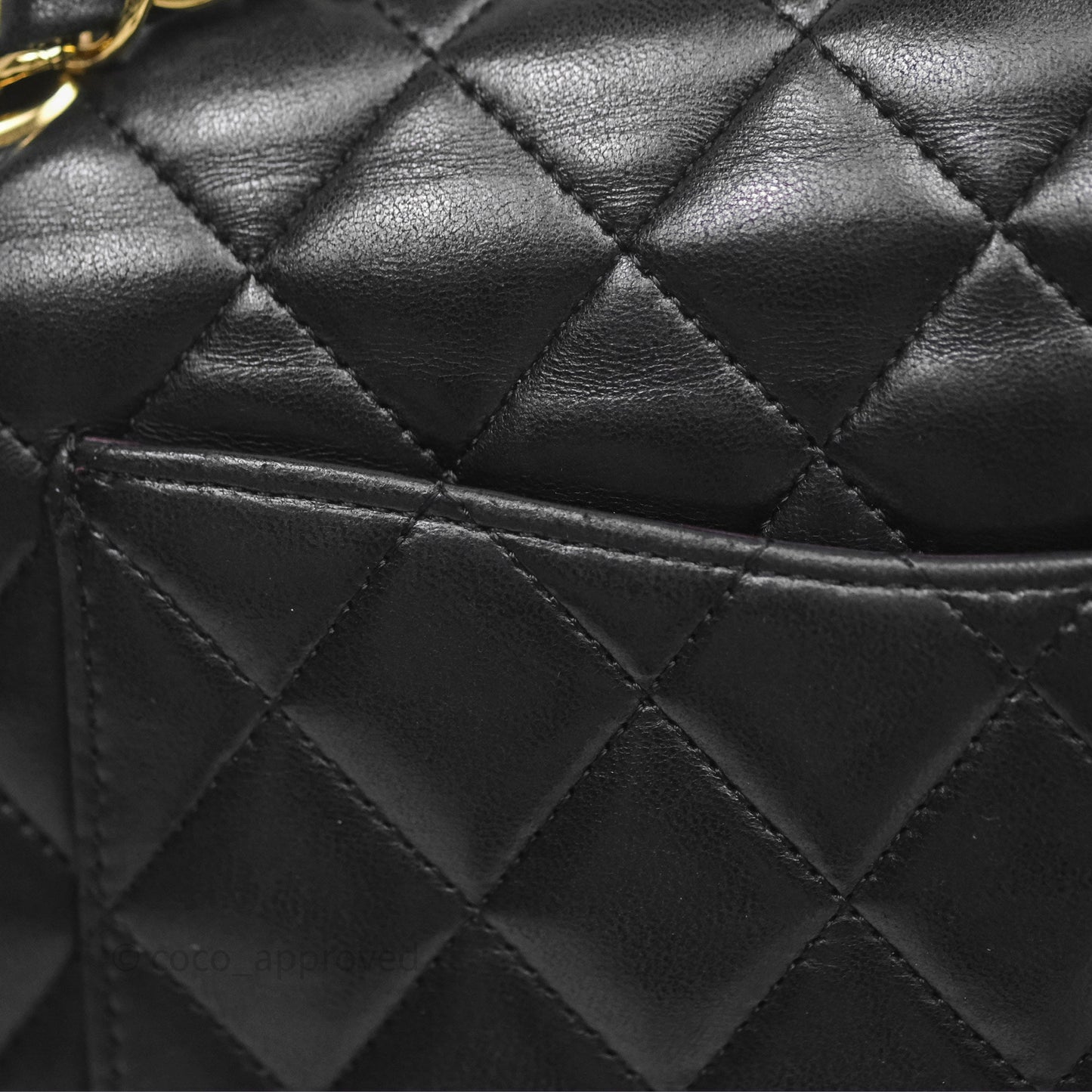 Chanel Classic M/L Medium Flap Quilted Black Lambskin Gold Hardware