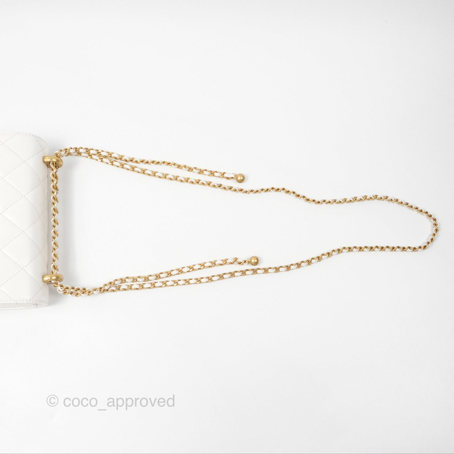 Chanel Quilted Mini Perfect Fit Adjustable White Calfskin Gold Hardware 24C