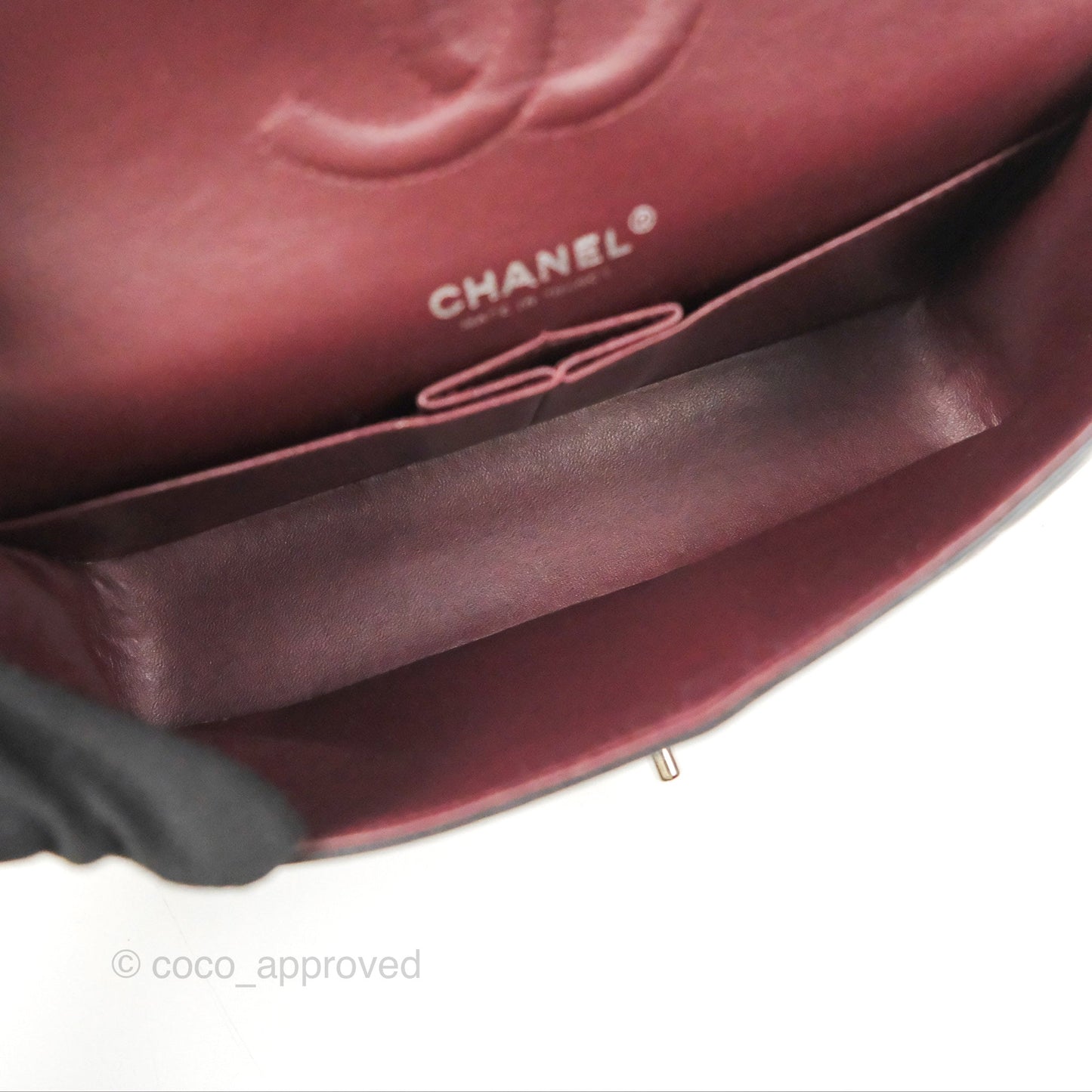 Chanel Classic M/L Medium Flap Quilted Black Lambskin Silver Hardware