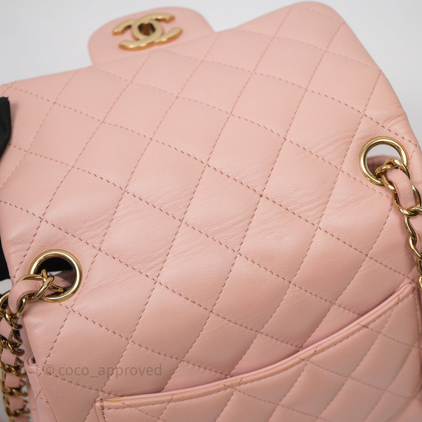 Chanel Mini Square Flap Quilted Pink Lambskin Gold Hardware