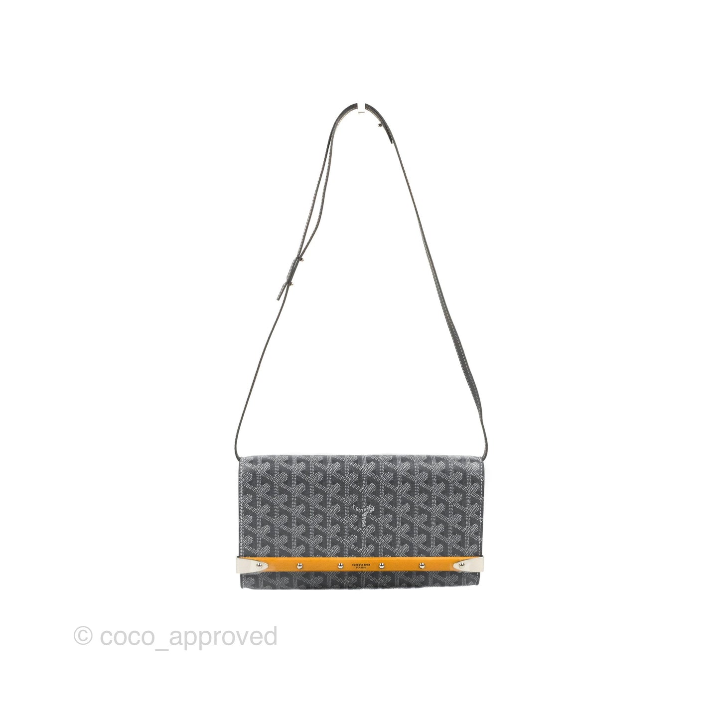 Goyard Monte-Carlo PM Clutch with Strap Grey Goyardine Canvas