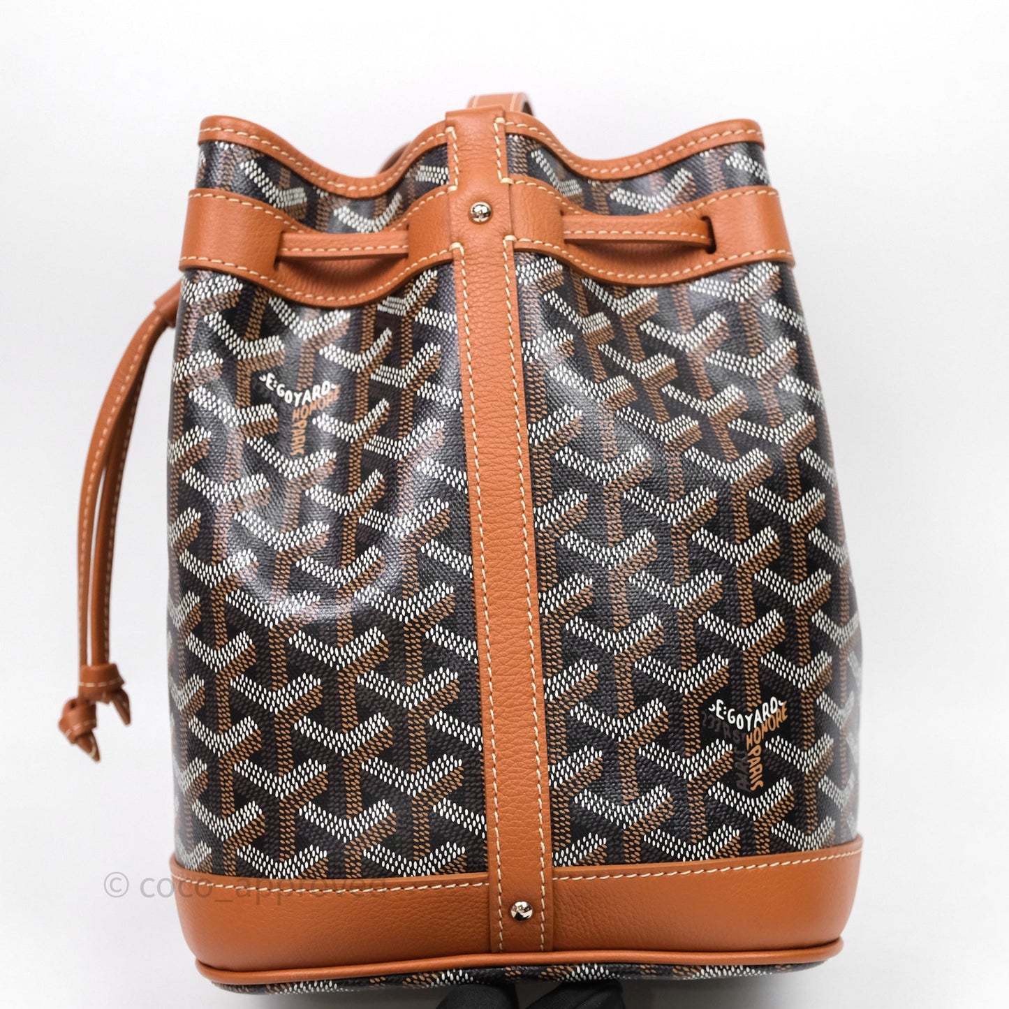 Goyard Petit Flot Bucket Bag Black & Tan Goyardine