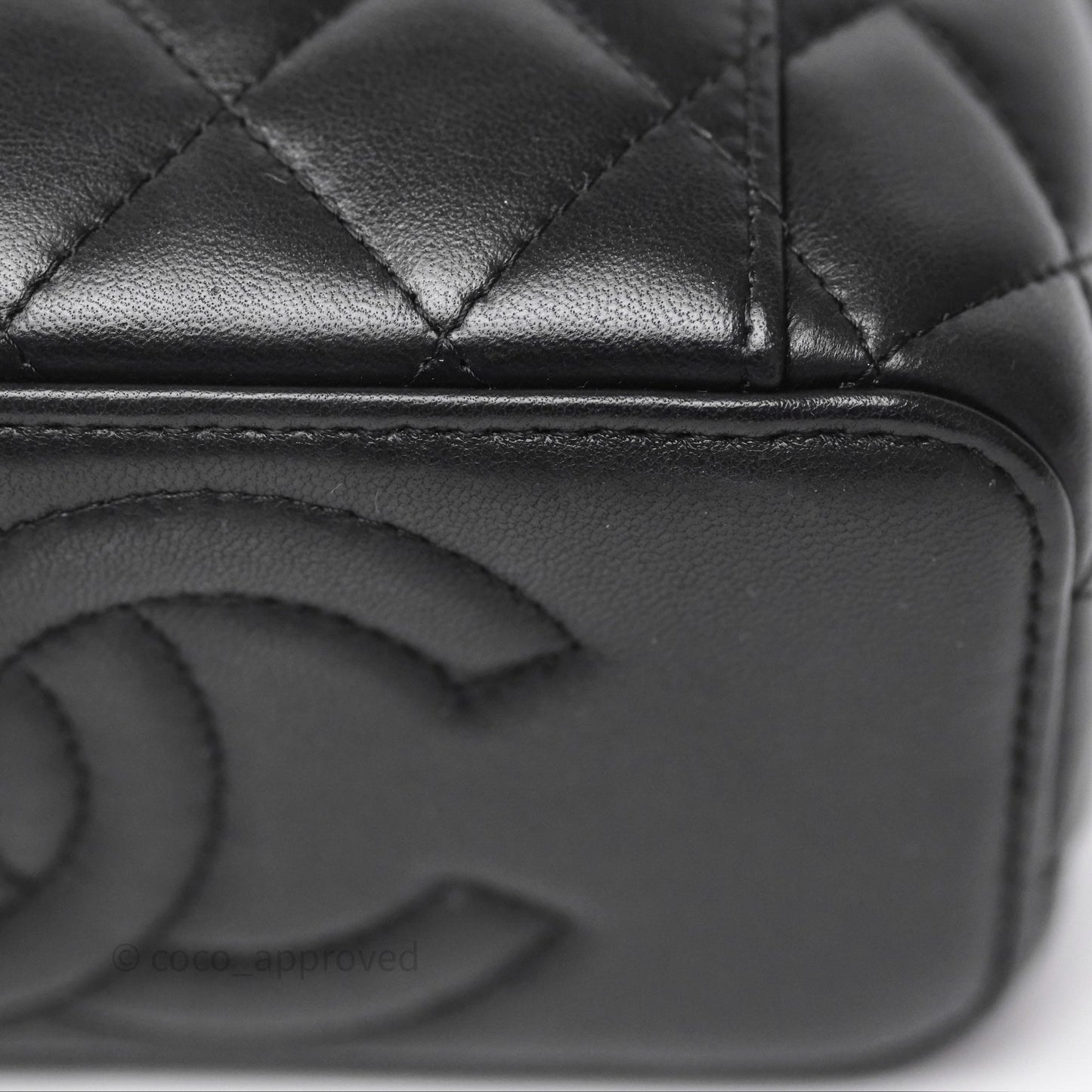 Chanel Crystals Top Handle Vanity Rectangular Black Lambskin Gold Hardware
