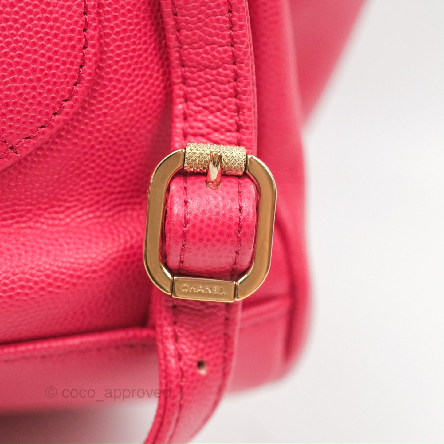 Chanel Quilted Business Affinity Backpack Dark Pink Caviar Gold Hardware