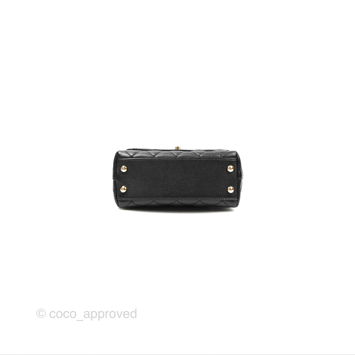 Chanel Mini Coco Handle Quilted Black Caviar Gold Hardware