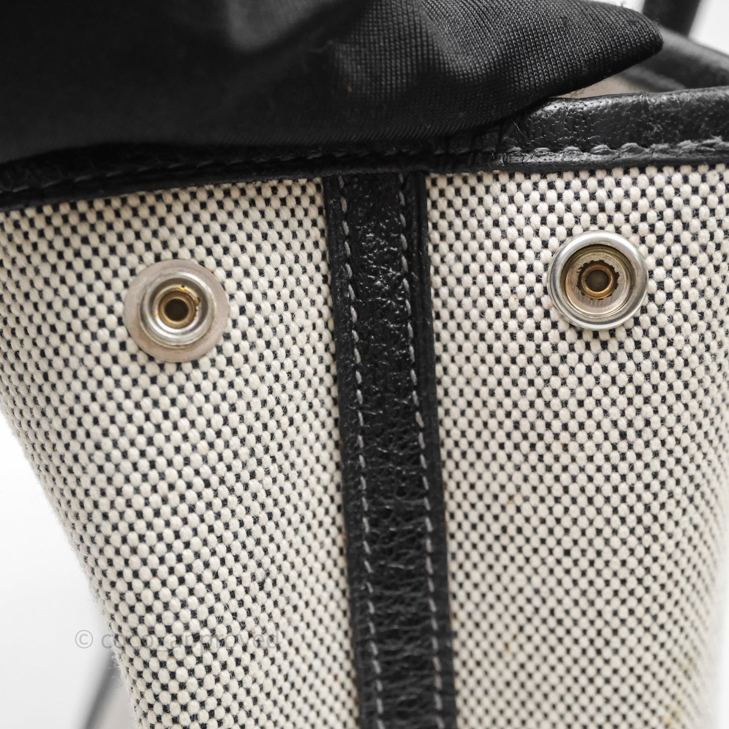 Hermes Vintage Mini Garden Party Noir 89 Canvas Palladium Hardware