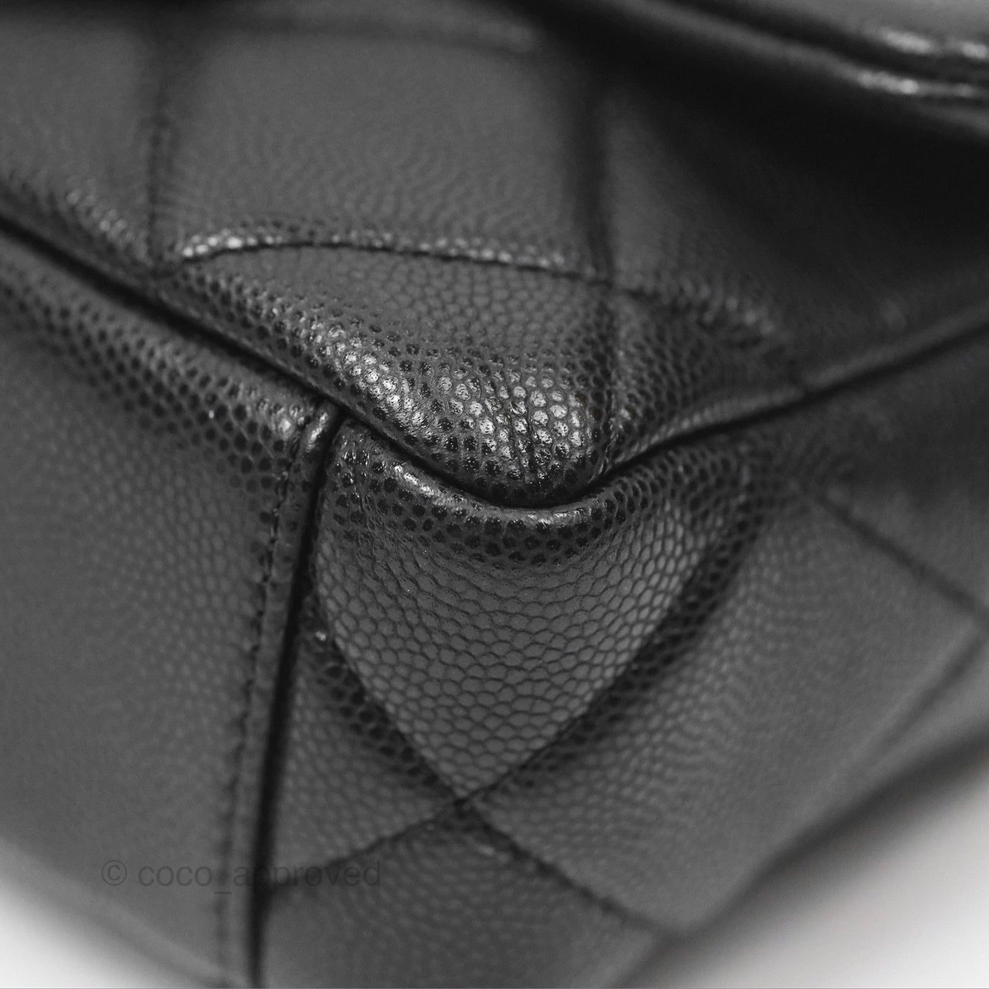 Chanel Mini Flap with Coin Charm Black Caviar Aged Gold Hardware 22A