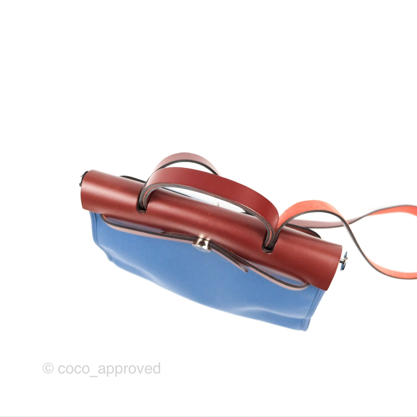 Hermès Herbag Zip 31 Rouge H/Bleu Agate Canvas Palladium Hardware