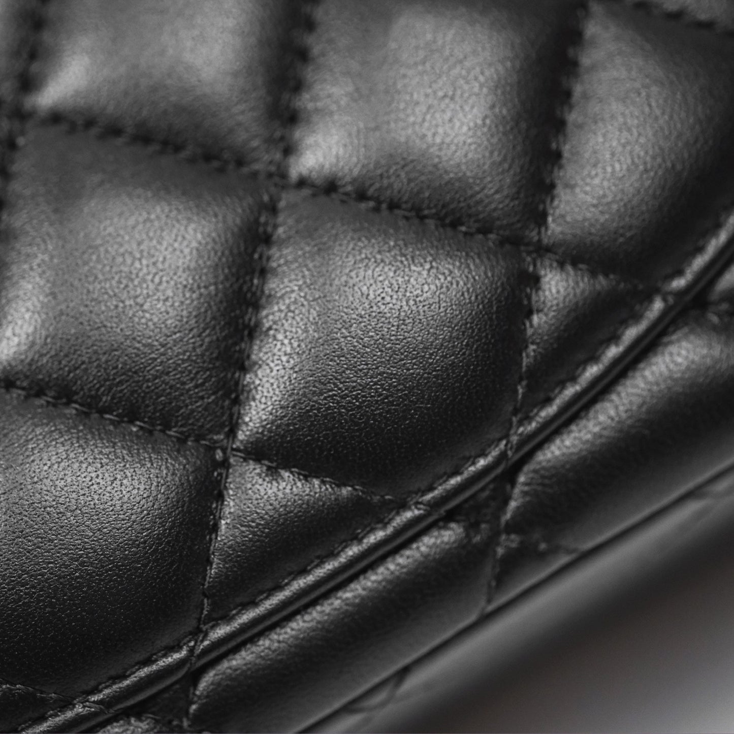 Chanel Mini Square Flap Quilted Black Lambskin Gold Hardware