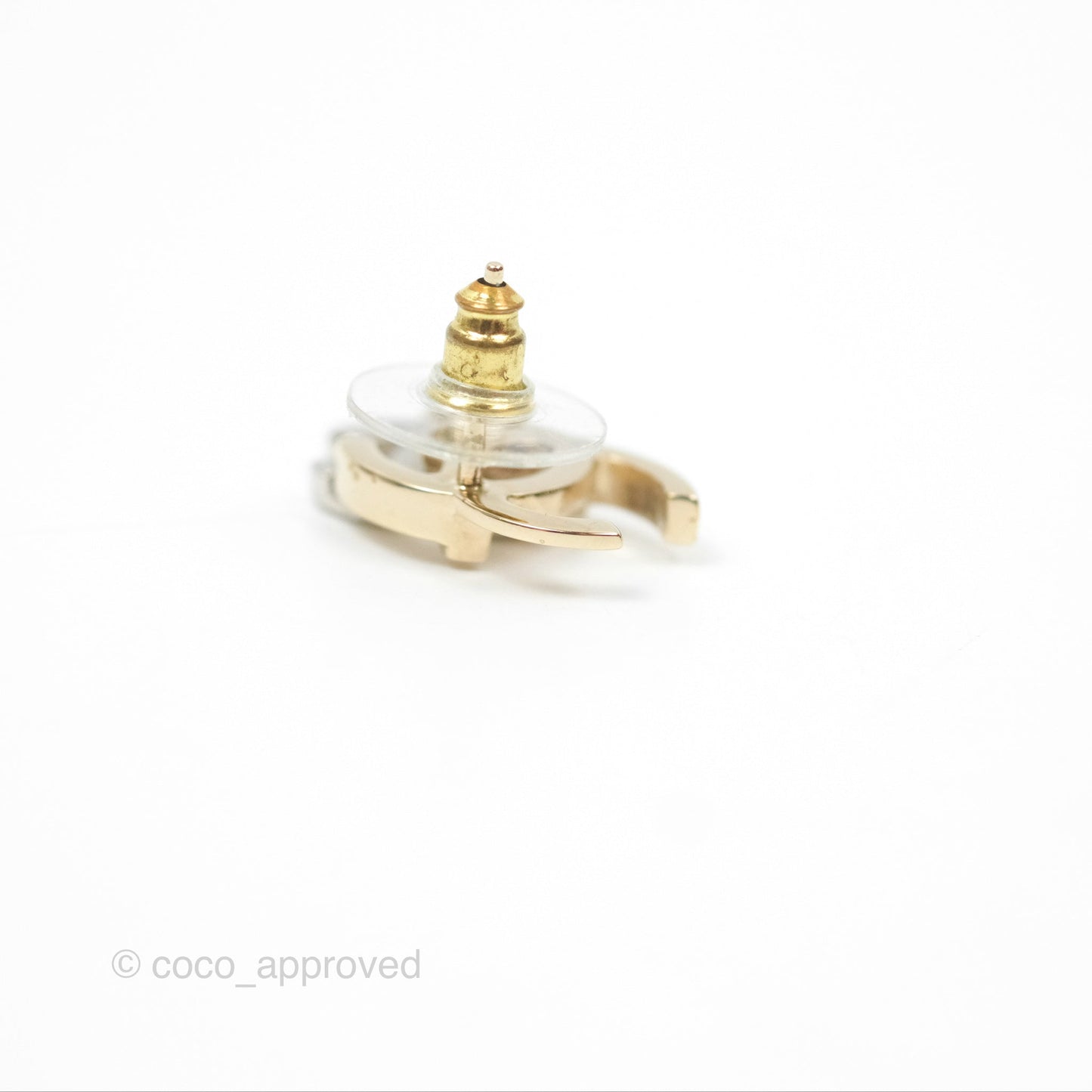 Chanel Double Crystal CC Earrings Silver & Gold Tone 21A