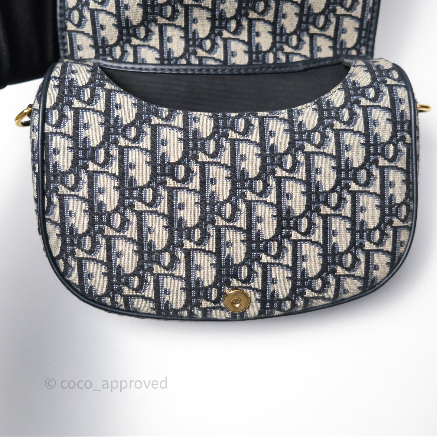 Christian Dior Medium Bobby Bag Blue Oblique Jacquard Canvas