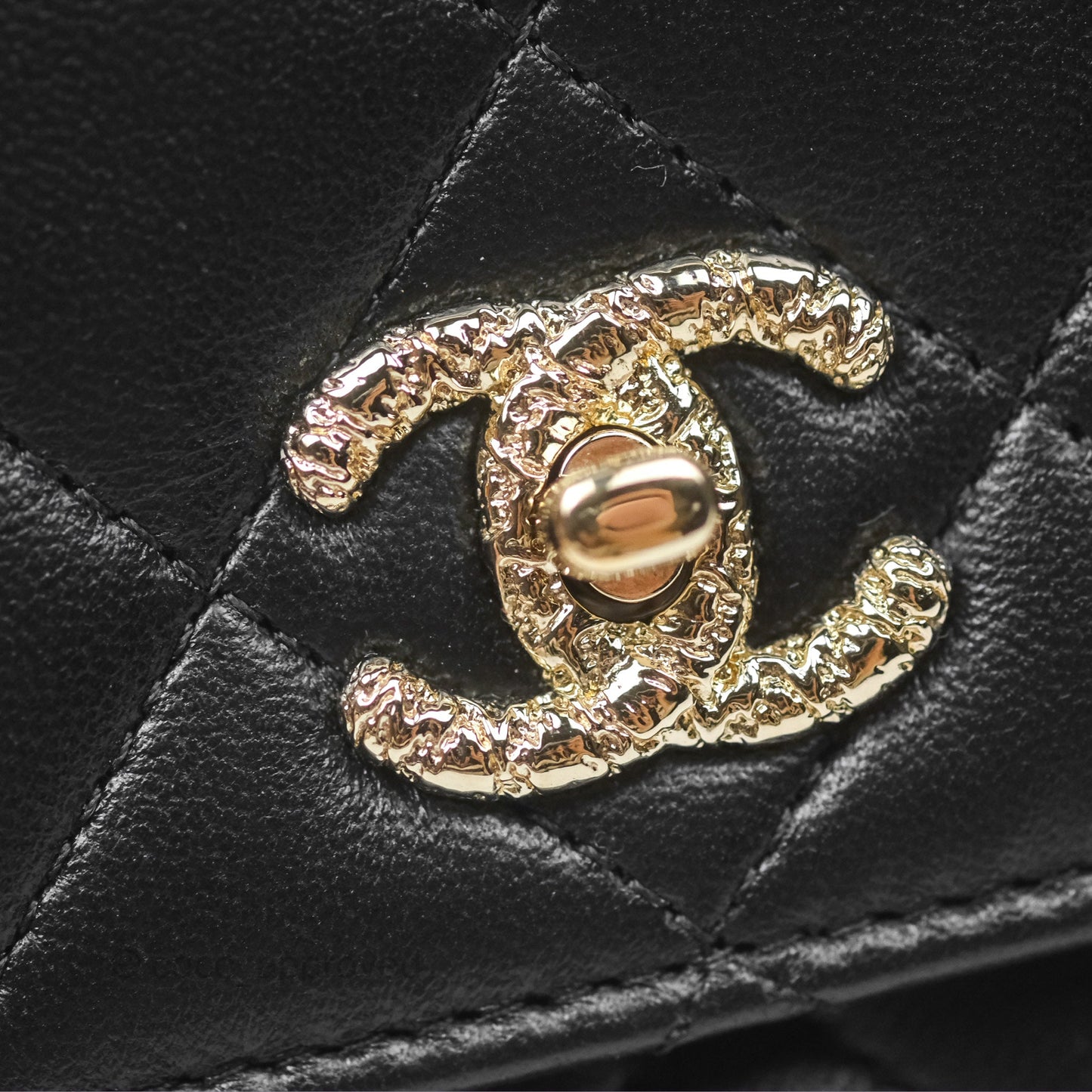 Chanel Camellia Handle WOC with Chain Black Lambskin 23K