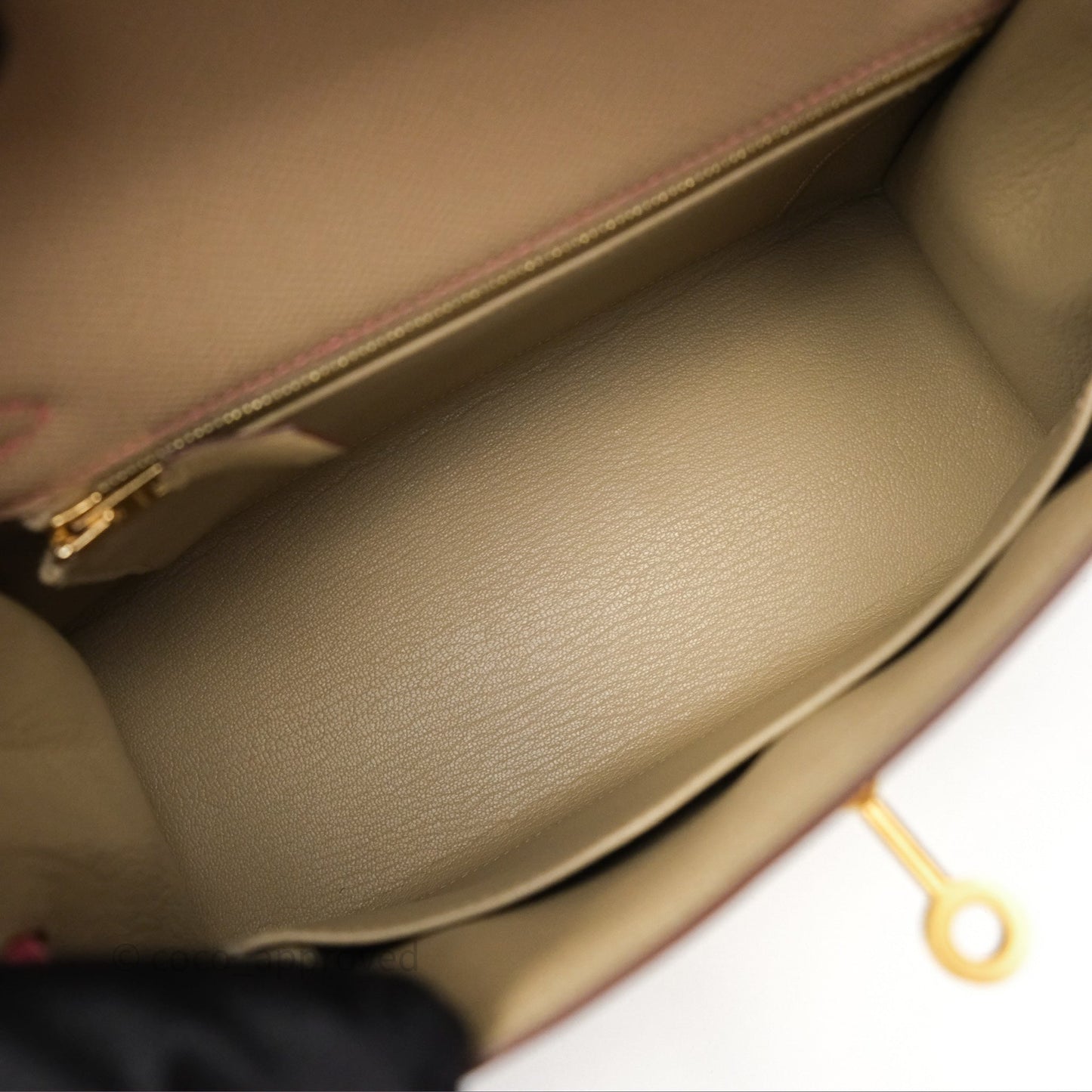 Hermès Kelly 25 Sellier Begie/Pink Epsom Gold Hardware