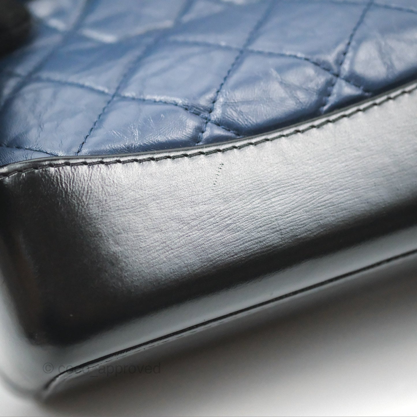 Chanel Small Gabrielle Backpack Navy Black Aged Calfskin