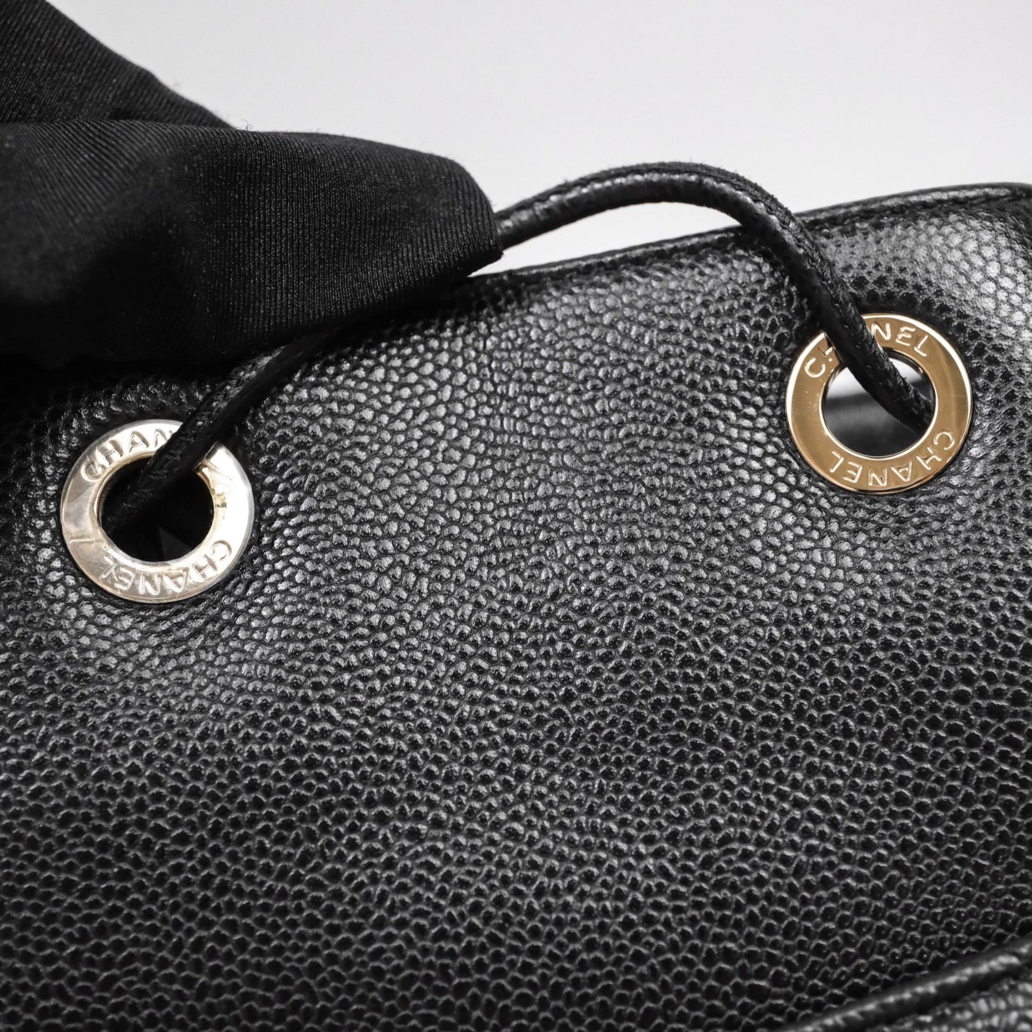 Chanel Business Affinity Drawstring Bucket Bag Black Caviar Gold Hardware