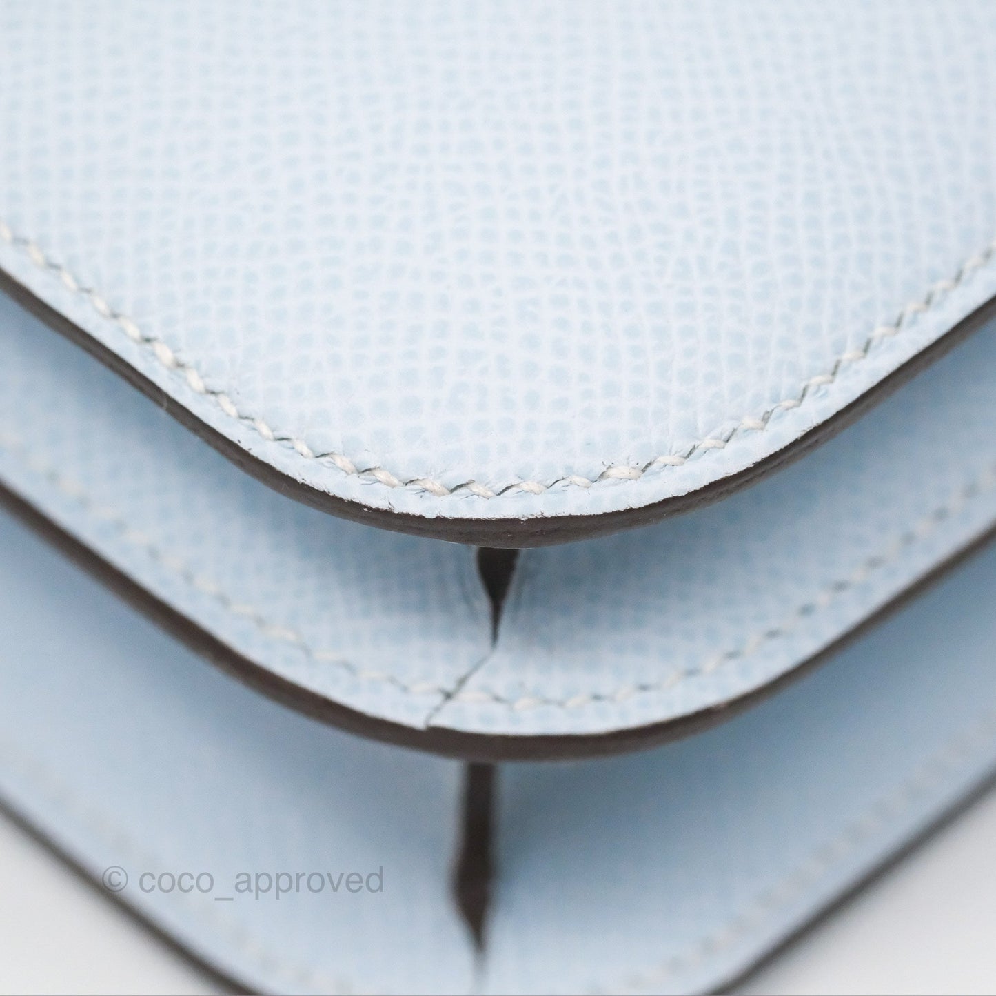 Hermès Constance Mini 18cm Blue Brume Epsom Palladium Hardware