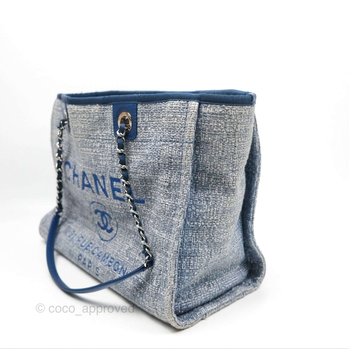 Chanel Medium Deauville Tote Blue Canvas