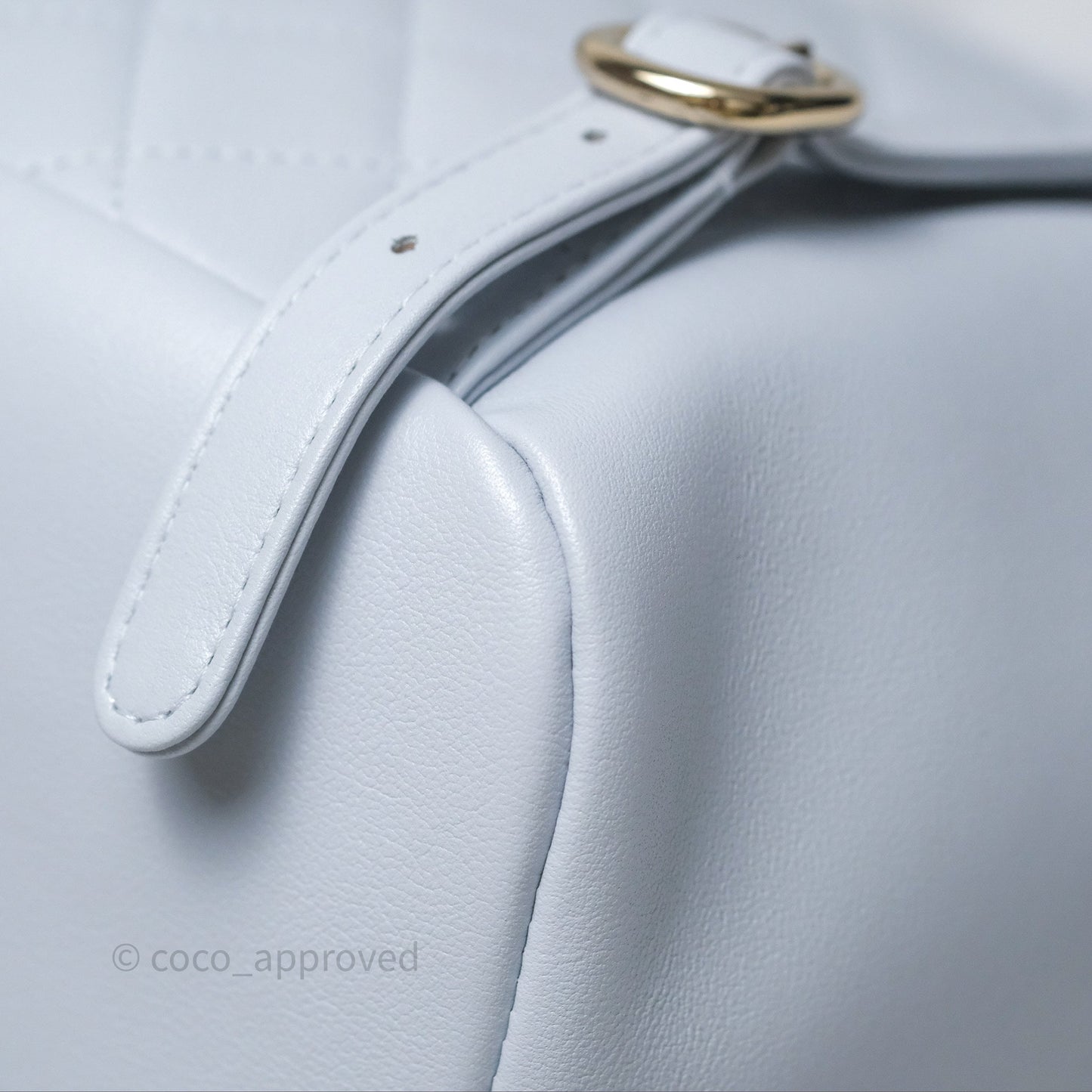 Chanel Quilted Large Duma Drawstring Backpack Light Blue Calfskin