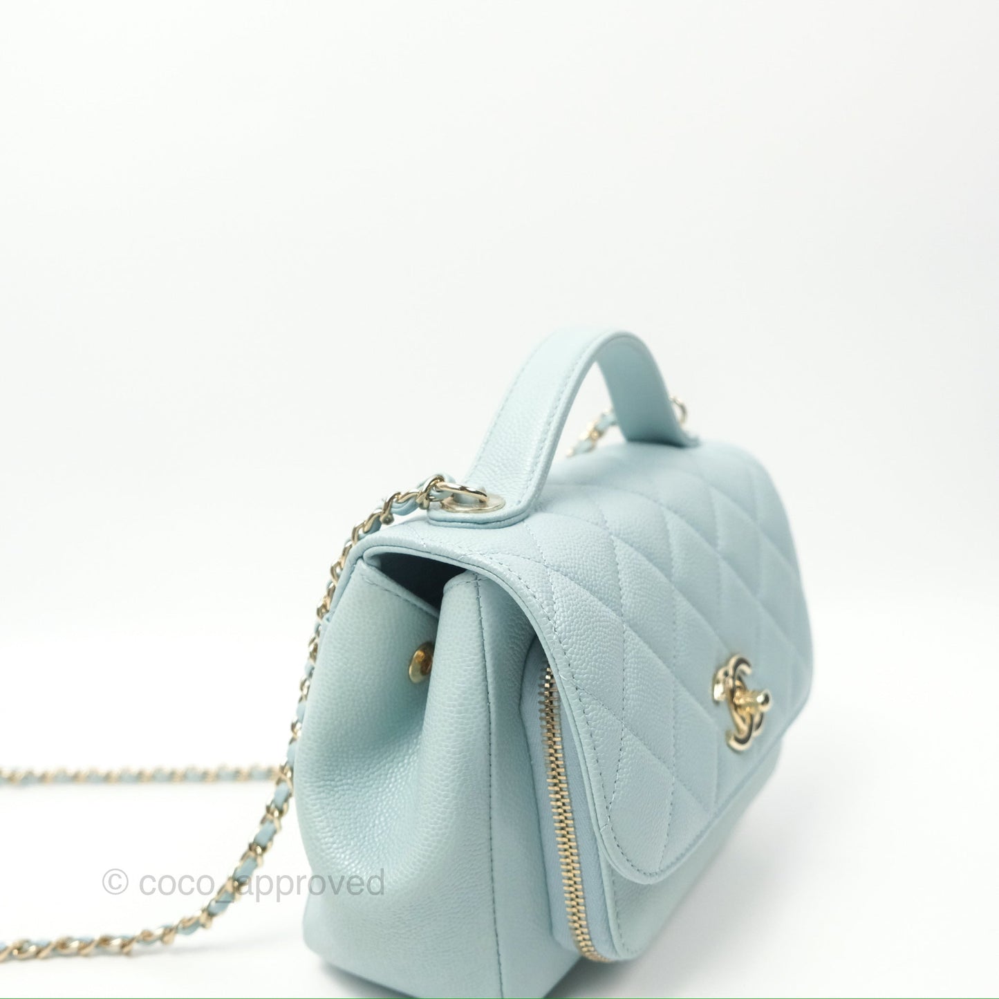 Chanel Quilted Small Business Affinity Flap Blue Caviar Gold Hardware