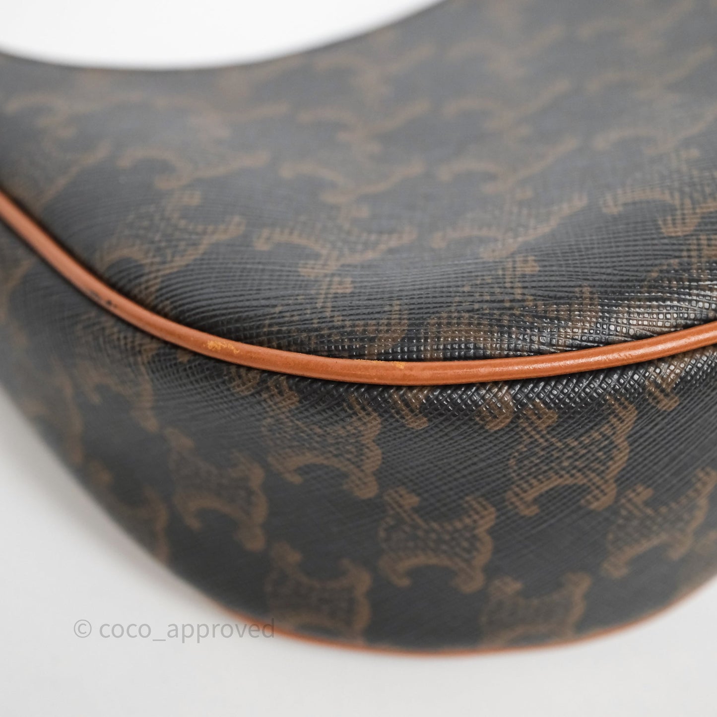 Celine Medium Ava Bag In Triomphe Canvas Calfskin Tan