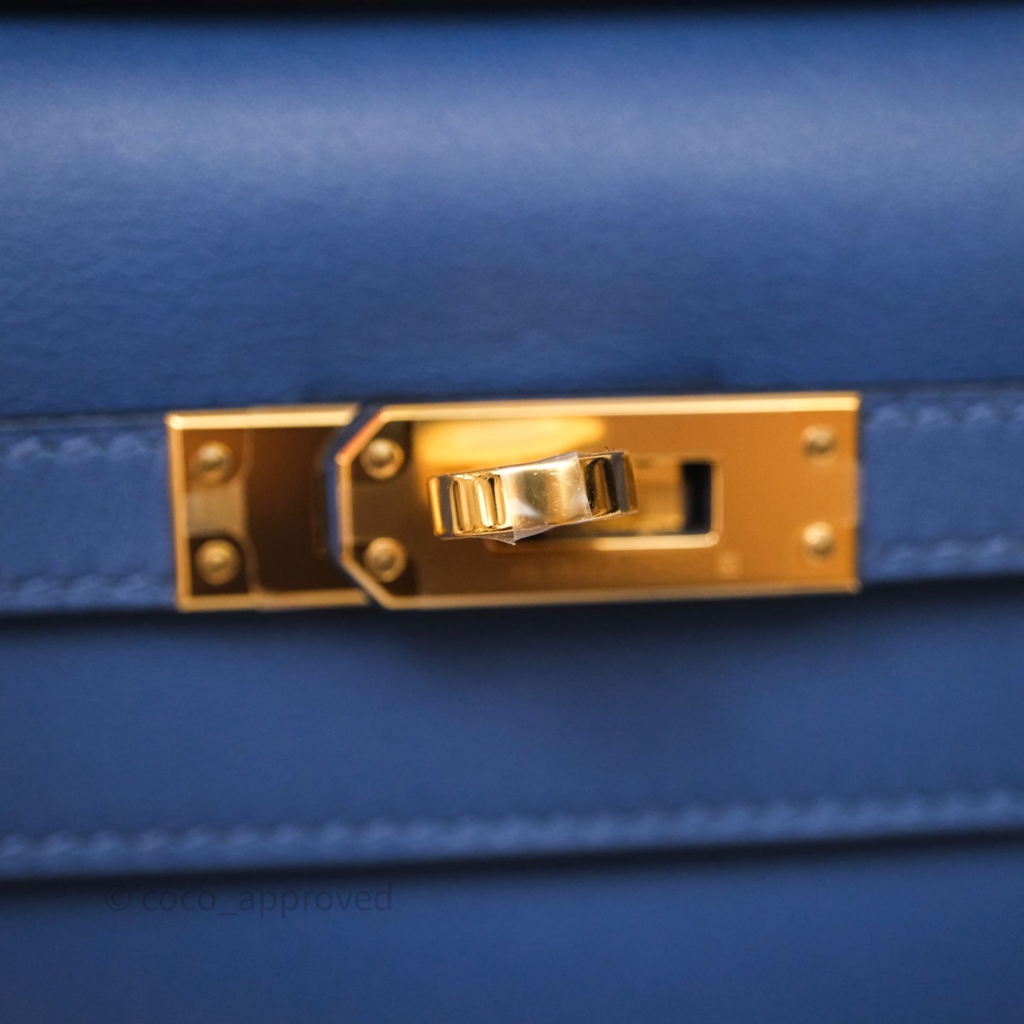 Hermès Kelly Pochette Clutch Bleu Brighton 7E Swift Gold Hardware