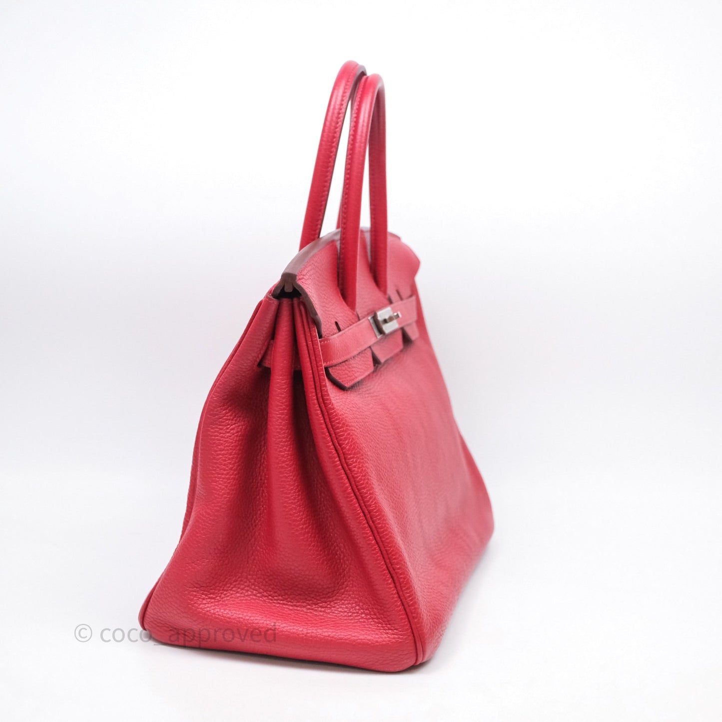 Hermes Birkin 35 Rouge Casaque Clemence Palladium Hardware