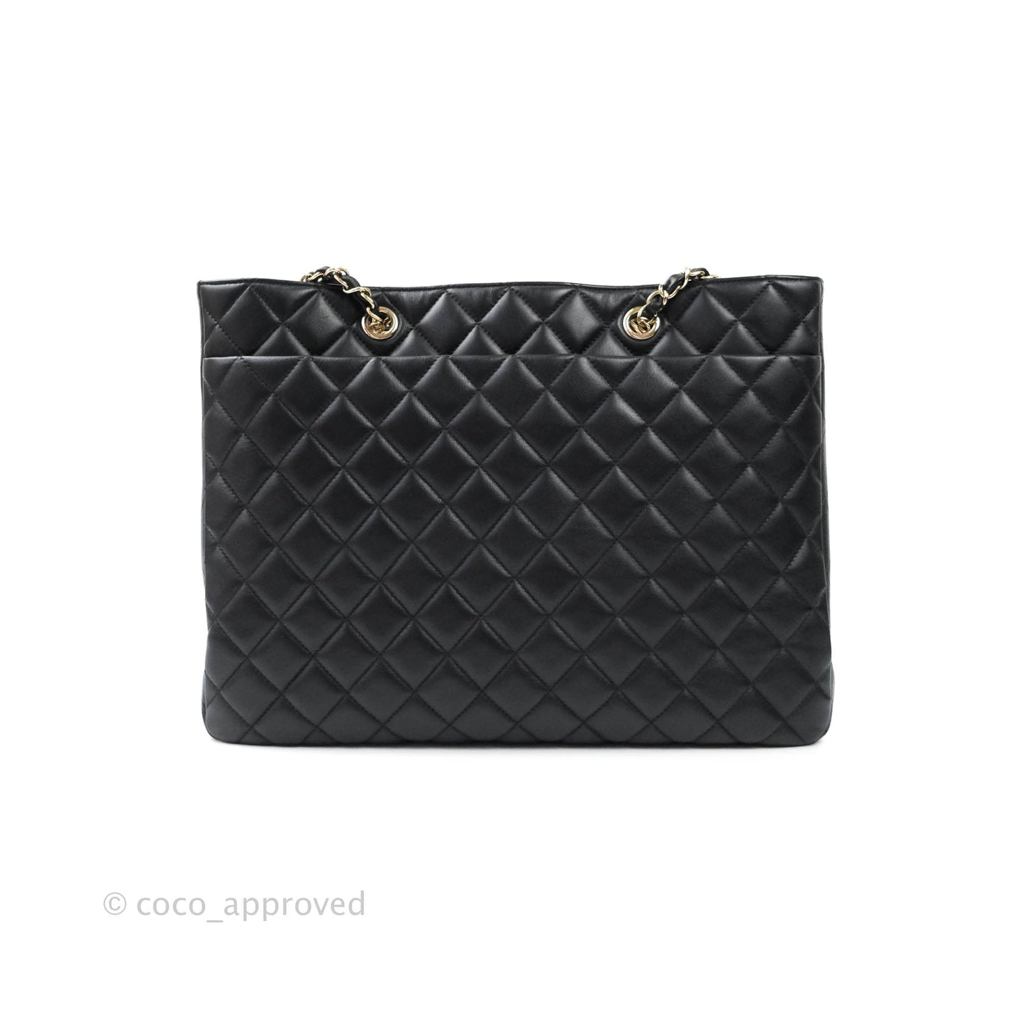 Chanel Quilted Timeless Tote Black Calfskin Gold Hardware