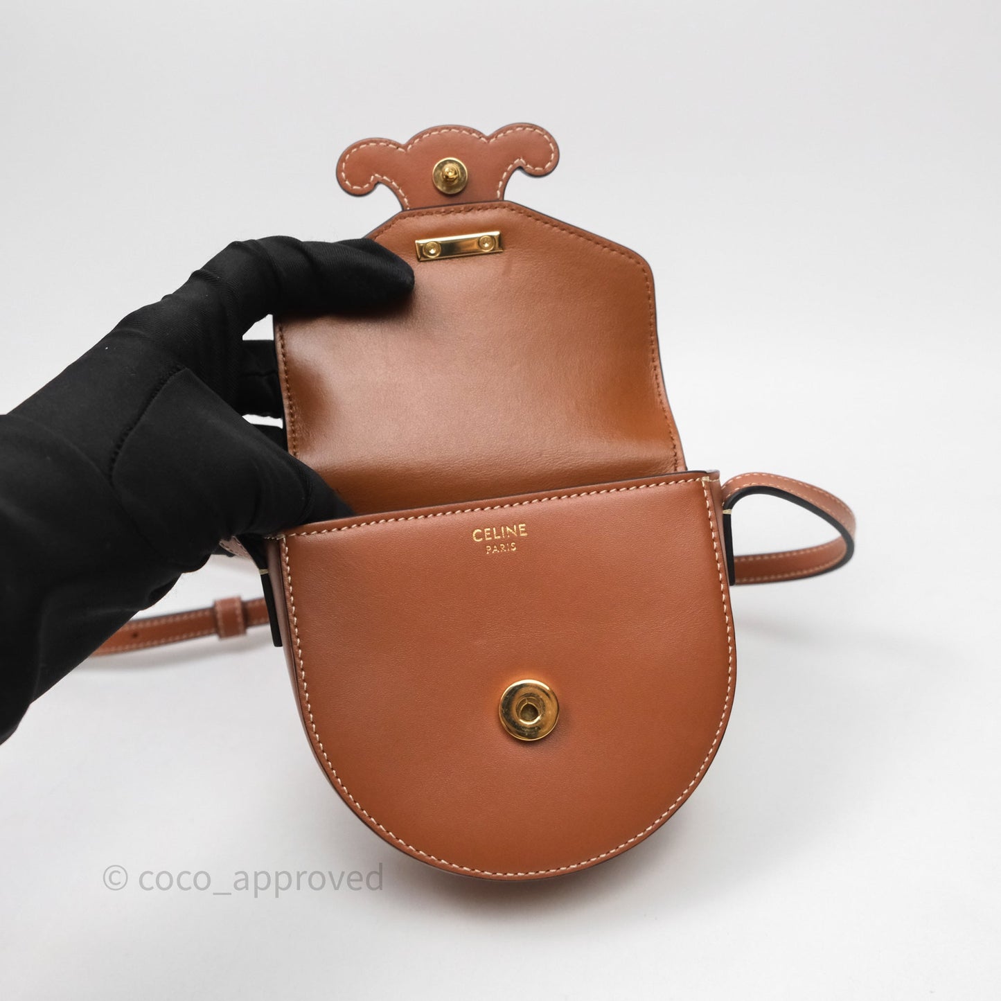 Celine Mini Besace Cuir Triomphe Tan Smooth Calfskin