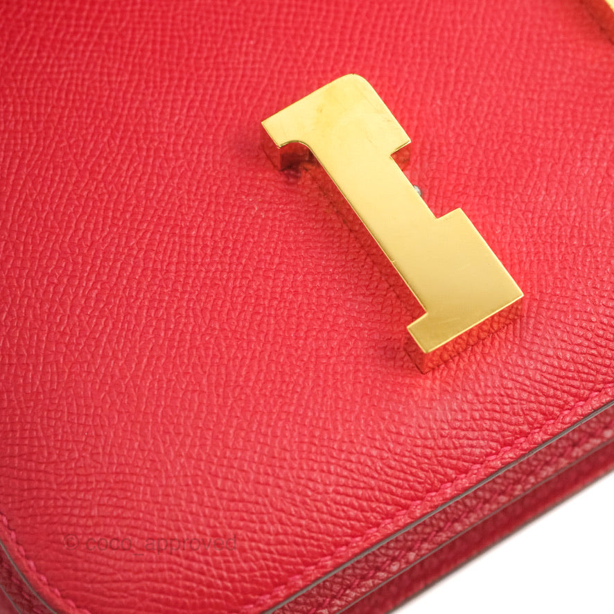 Hermès Constance 24 Rouge Casaque Epsom Gold Hardware