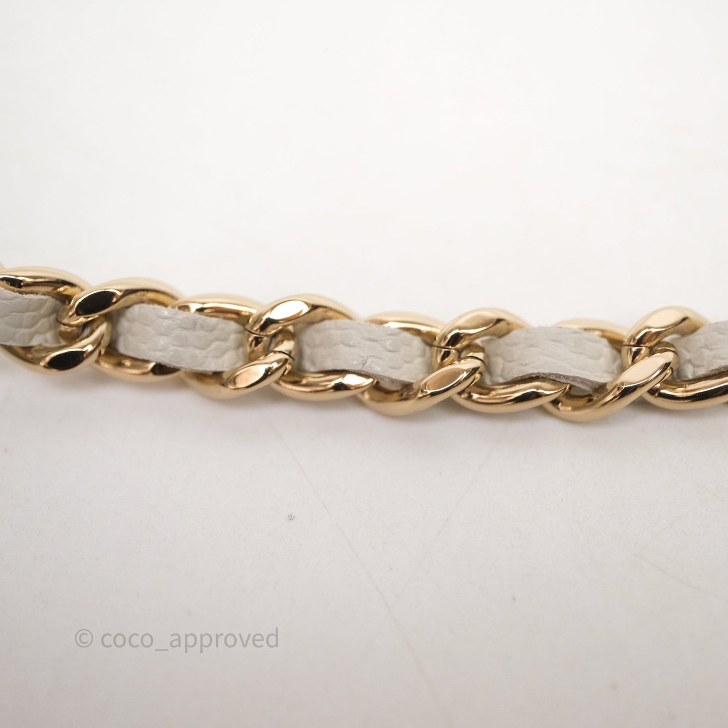 Chanel Quilted Wallet on Chain WOC Light Grey Caviar Gold Hardware 24S