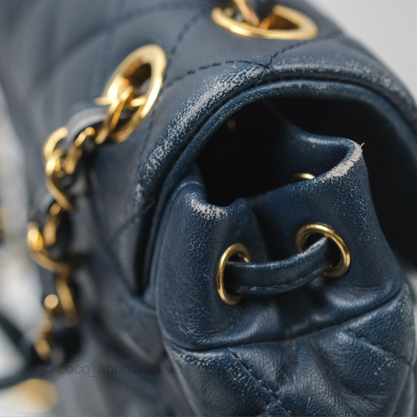 Chanel Mini Navy Calfskin Urban Spirit Backpack ⁣⁣⁣⁣⁣⁣⁣⁣⁣⁣⁣⁣⁣⁣Gold Hardware