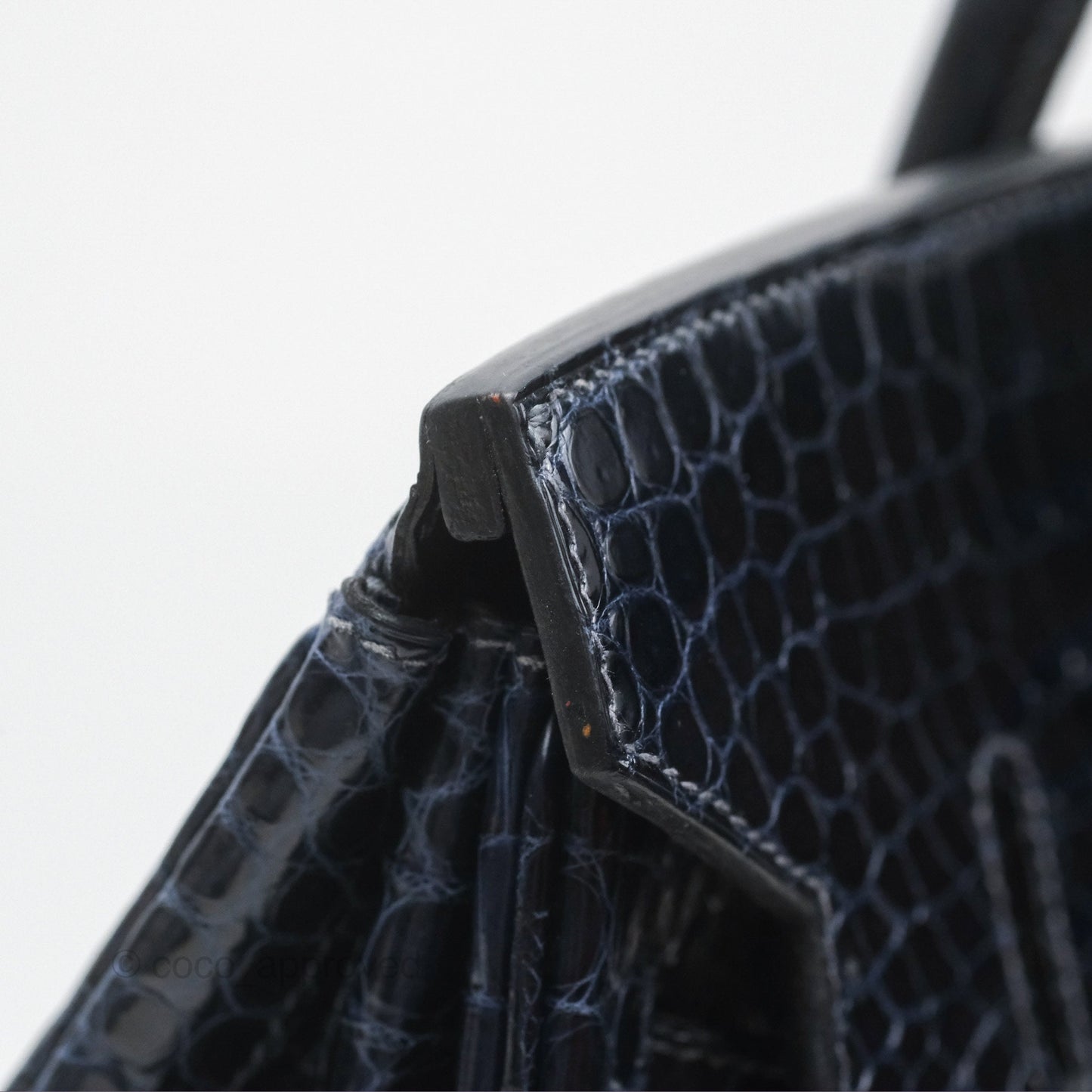 Hermès Birkin 35 Porosus Marine 78 Palladium Hardware