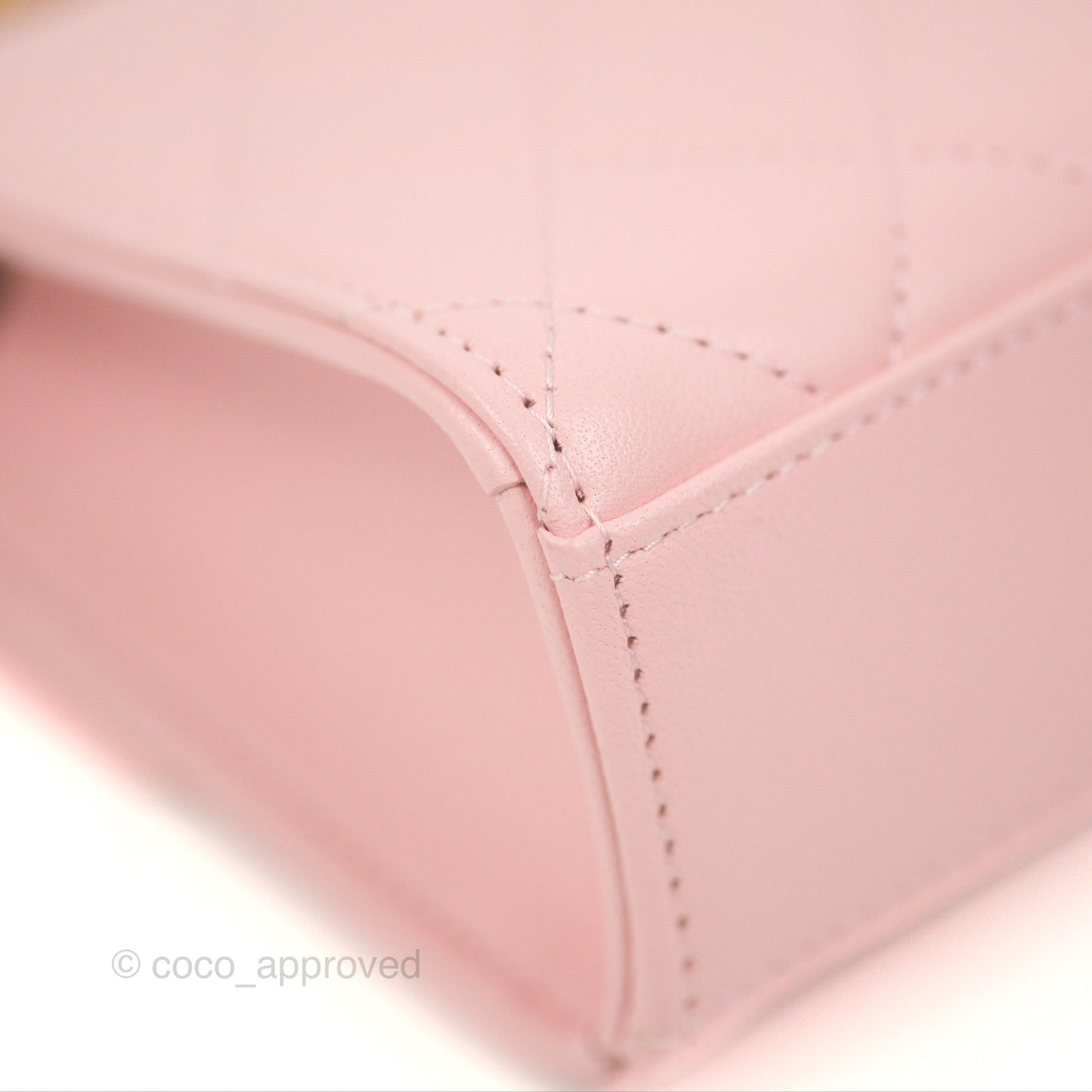Chanel Enamel Top Handle Clutch with Chain Pink Lambskin Aged Gold Hardware 22B