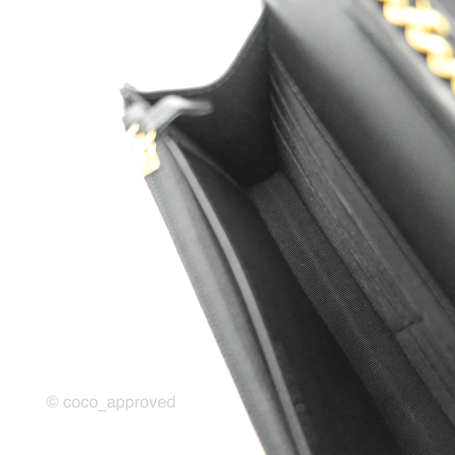 Chanel Quilted Reissue WOC Black Glazed Crumpled Calfskin Aged Gold Hardware