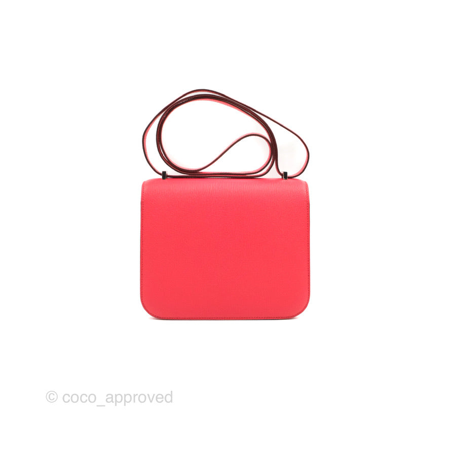 Hermès Constance Mini 18cm Rose Texas Chevre Mysore Palladium Hardware