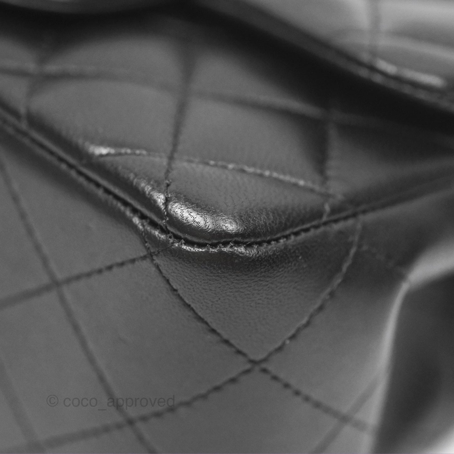 Chanel Mini Square Flap Quilted Black Lambskin Silver Hardware
