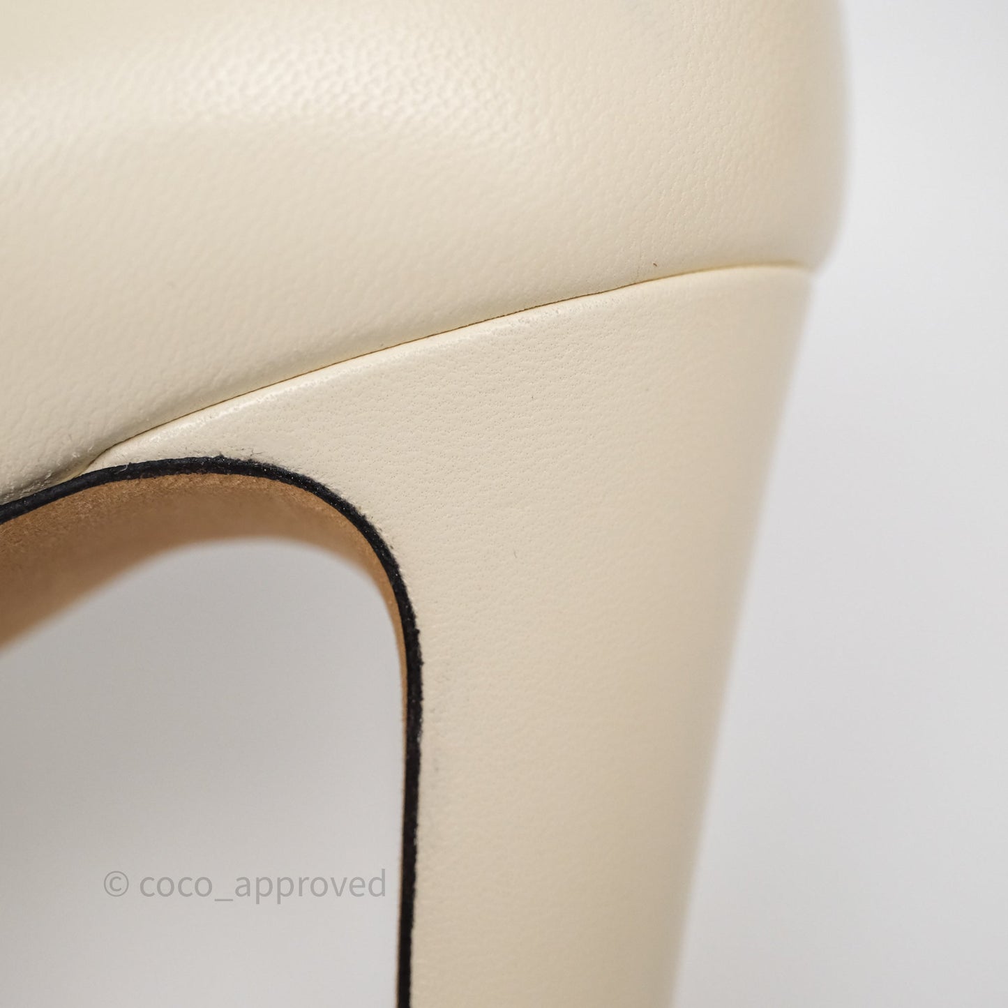 Chanel Classic Heels White With Black Leather Chain Size 36.5