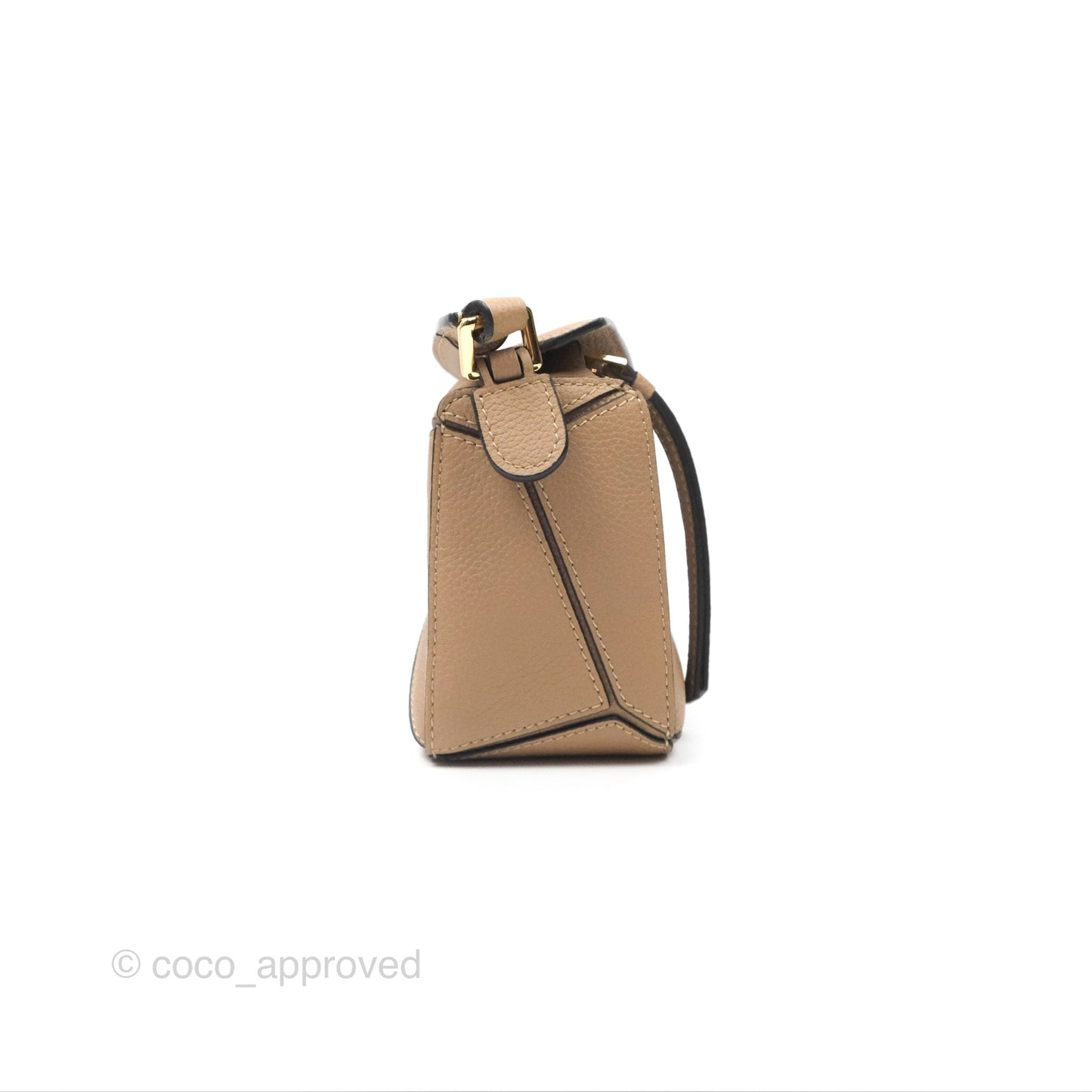 Loewe Mini Puzzle Bag Sand Calfskin Gold Hardware